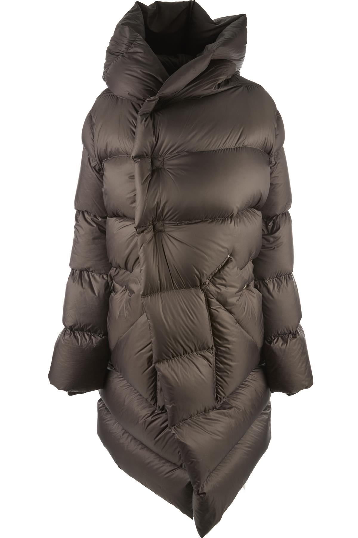 RICK OWENS GREY PADDED DOWN COAT IT 38 UK 6