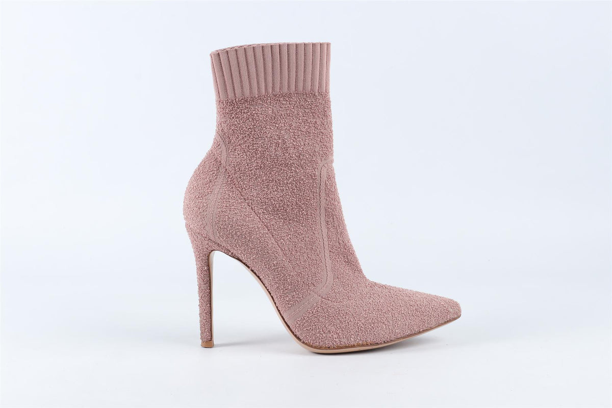 GIANVITO ROSSI PINK KNIT ANKLE BOOTS EU 38.5 UK 5.5 US 8.5