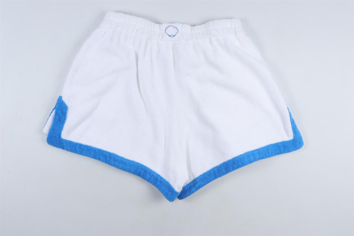 TERRY TOWELLING WHITE COTTON SHORTS MEDIUM