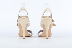 MANOLO BLAHNIK WHITE LEATHER SANDALS EU 38 UK 5 US 8
