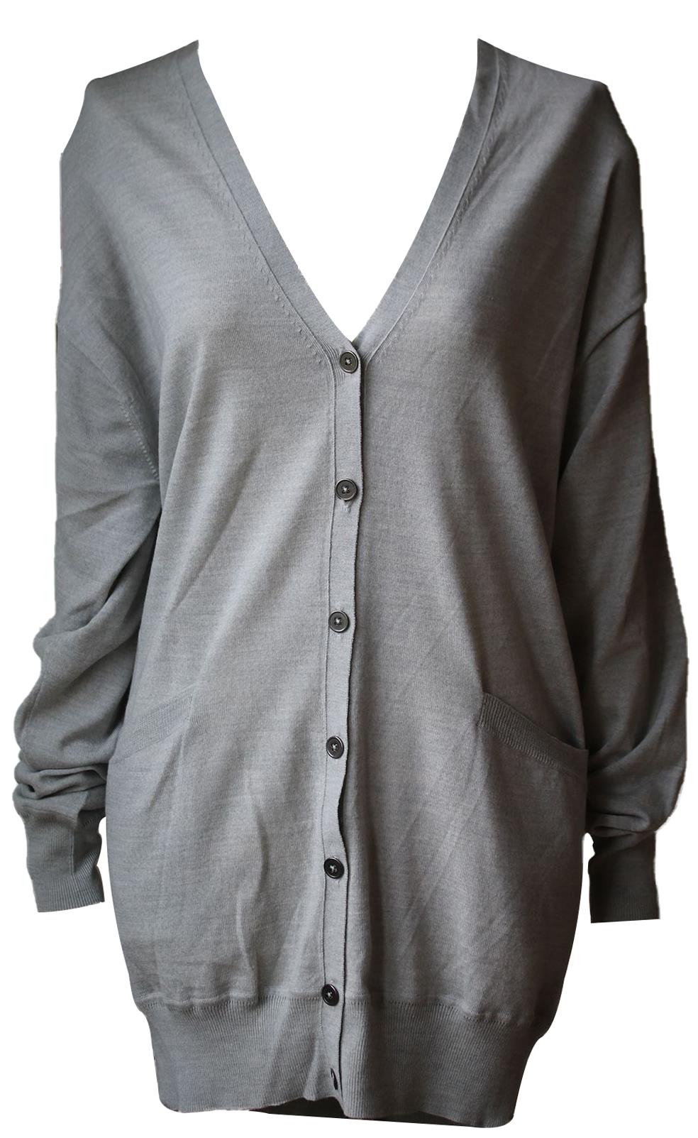 ALEXANDER WANG MERINO WOOL OPEN BACK CARDIGAN MEDIUM