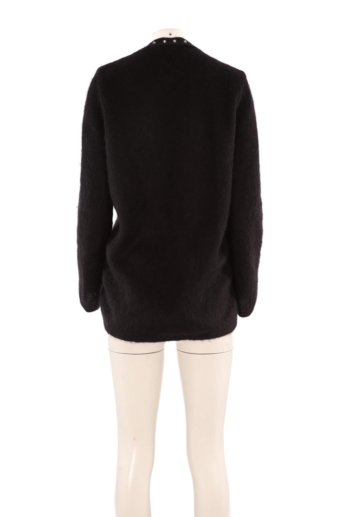 SAINT LAURENT BLACK MOHAIR CARDIGAN XSMALL