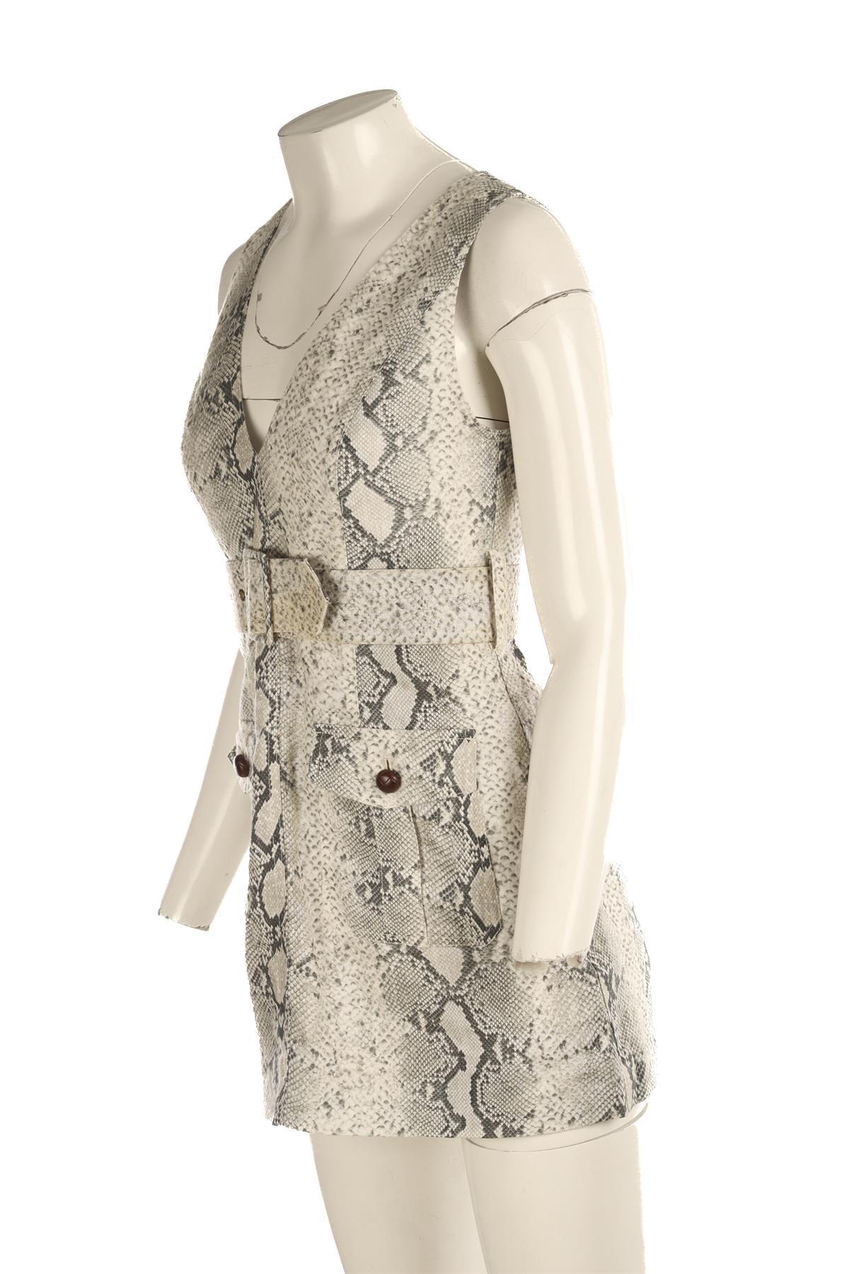 ZIMMERMANN GREEN LINEN MINI DRESS UK 8