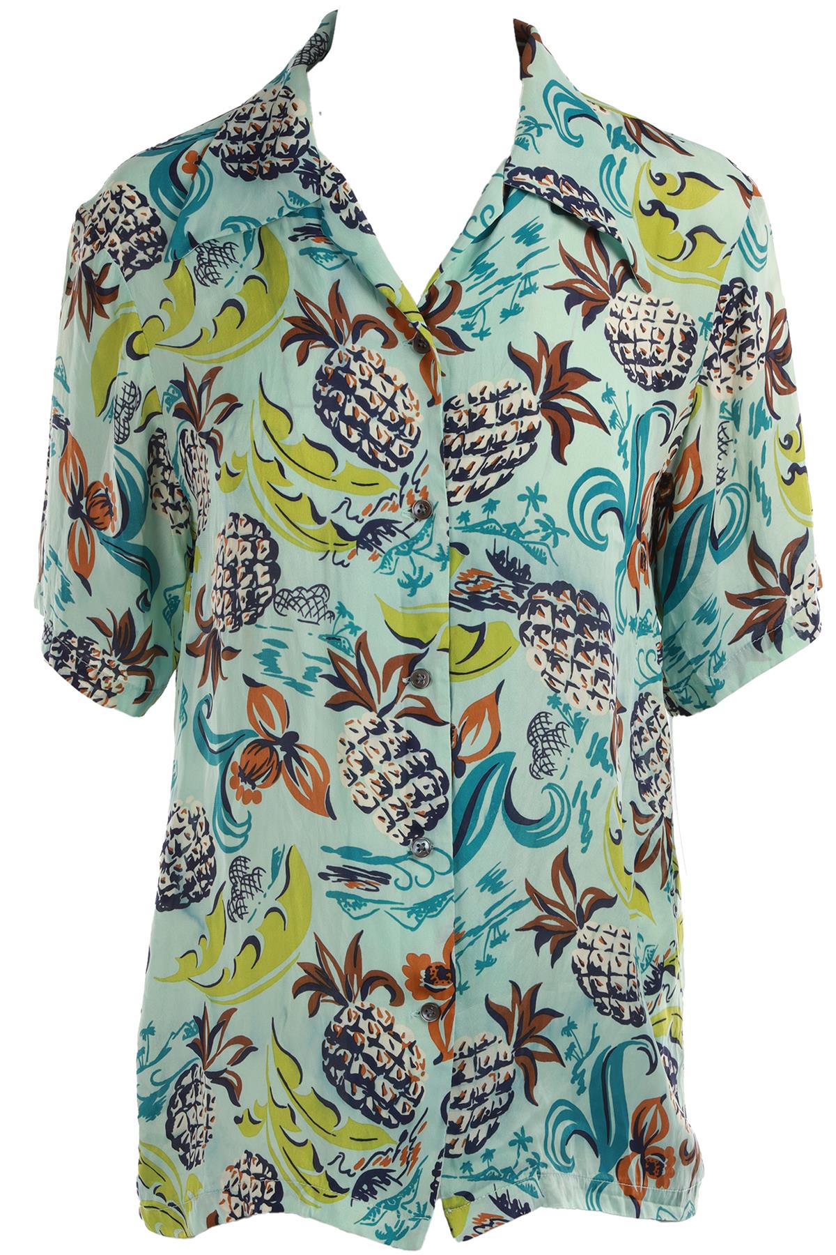 ANNA SUI BLUE SILK SHIRT SMALL