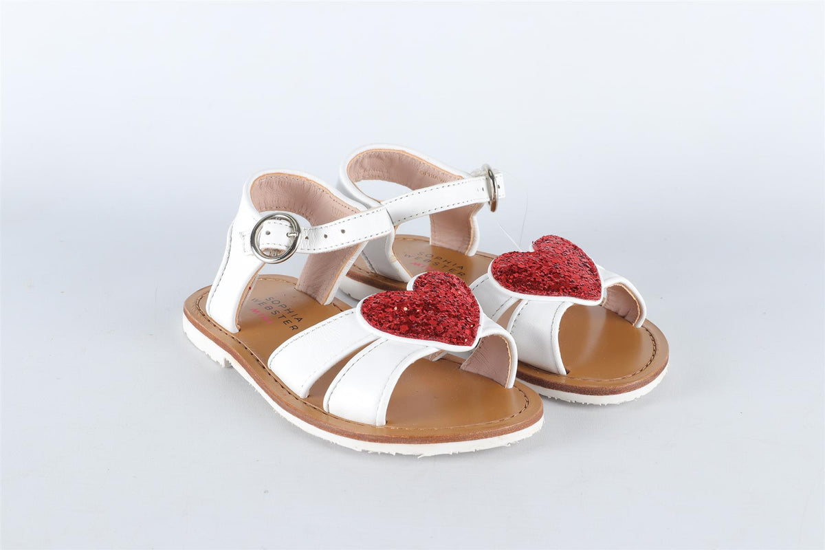 SOPHIA WEBSTER WHITE KIDS GIRLS LEATHER SANDALS EU 25 UK 8 US 9
