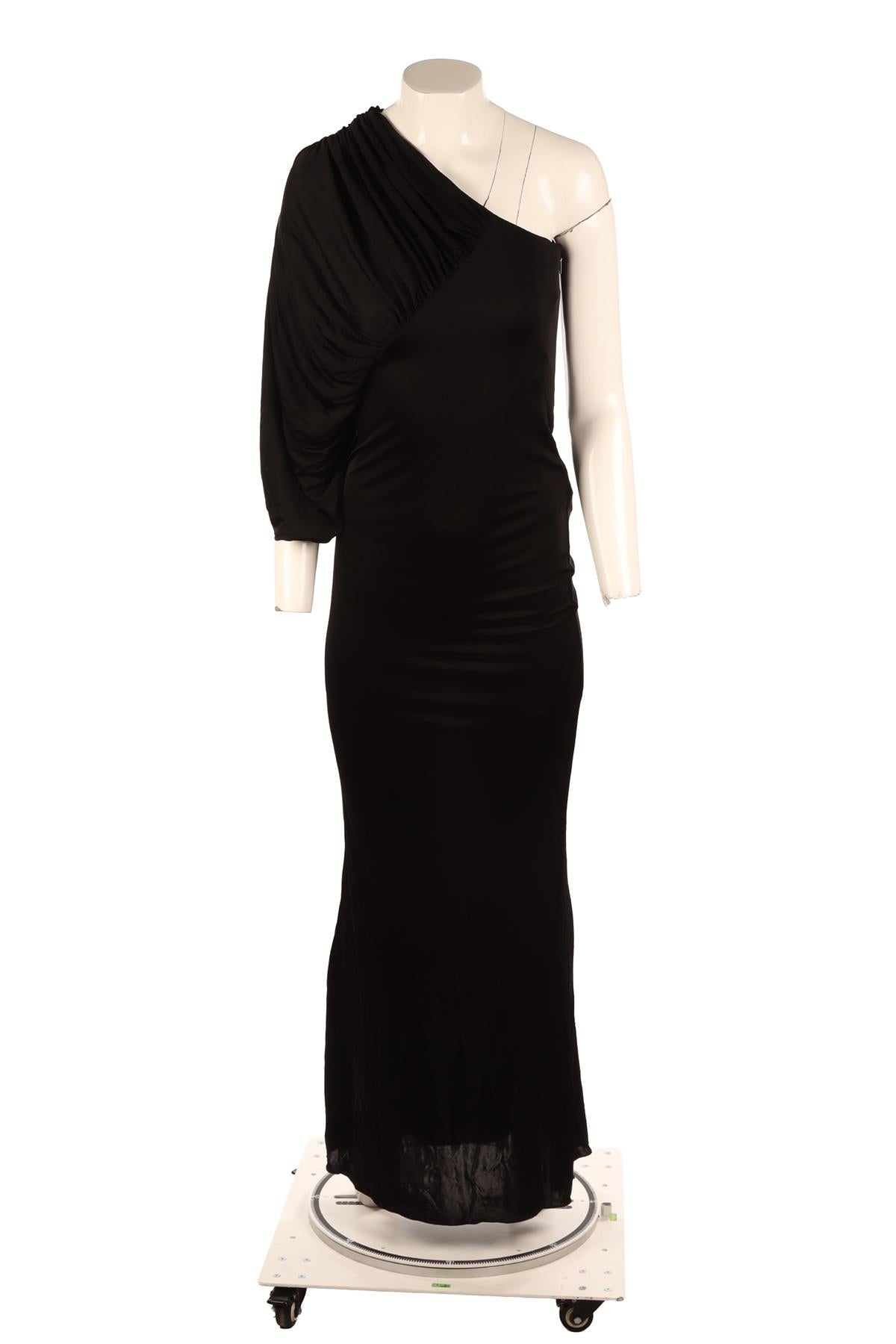 SAINT LAURENT BLACK JERSEY MAXI DRESS FR 38 UK 10