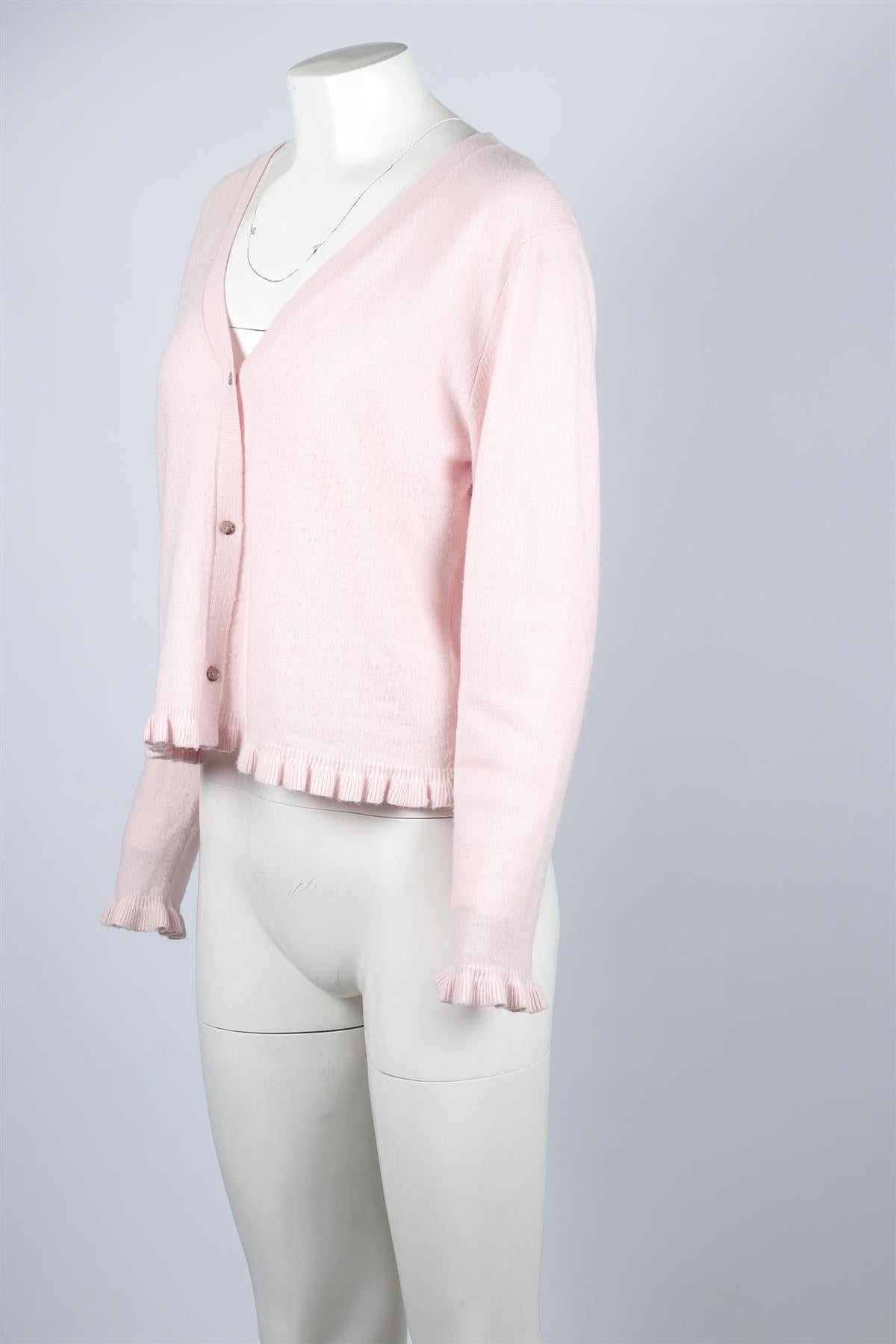 Allude Pink Cashmere Cardigan LARGE