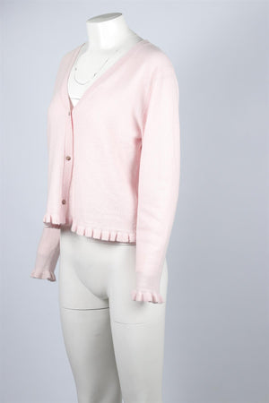 Allude Pink Cashmere Cardigan LARGE