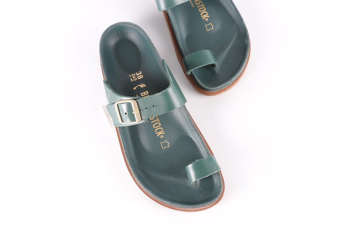BIRKENSTOCK GREEN LEATHER SANDALS EU 38 UK 5 US 8