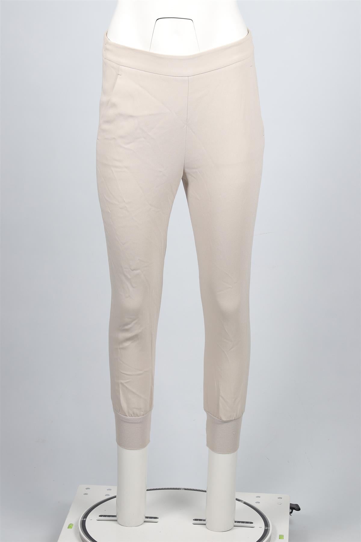 STELLA MCCARTNEY ECRU CREPE TAPERED PANTS IT 34 UK 2