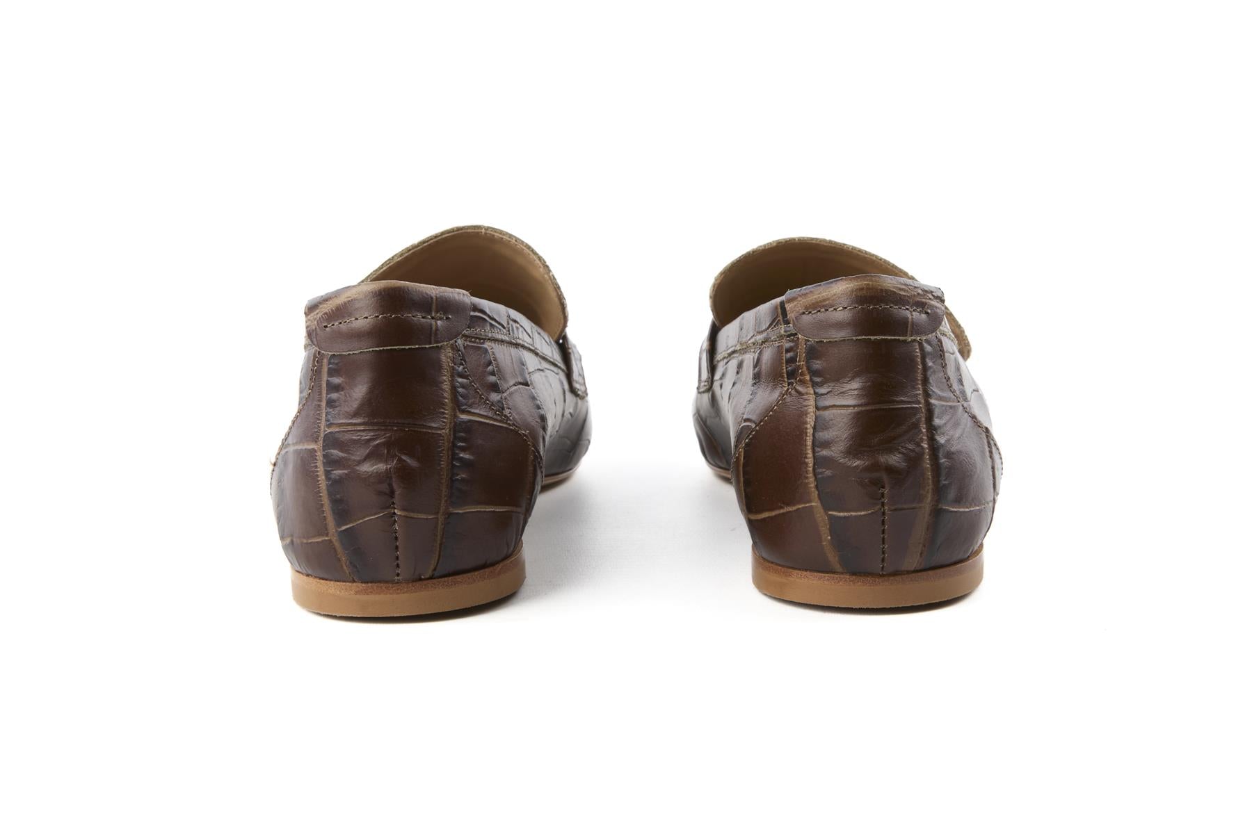 JAMIE HALLER BROWN THE PENNY LEATHER LOAFERS EU 38 UK 5 US 8