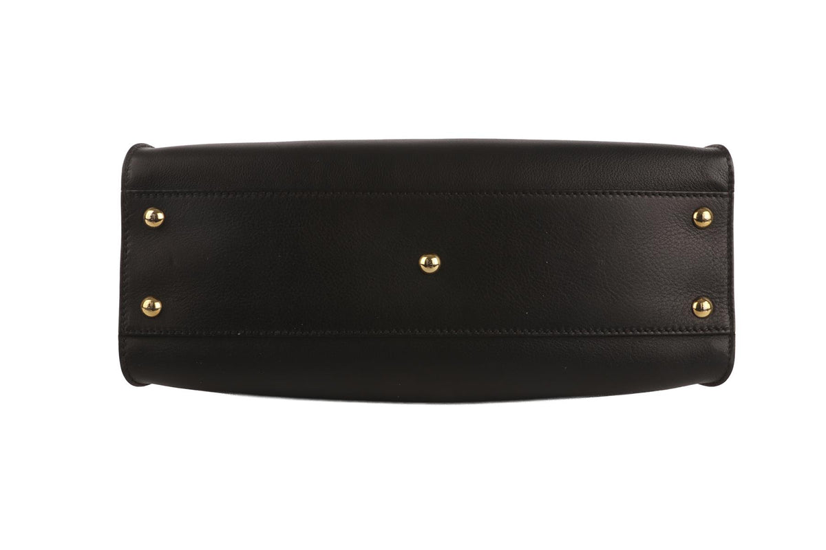 FENDI BLACK PEEKABOO MEDIUM LEATHER TOTE BAG