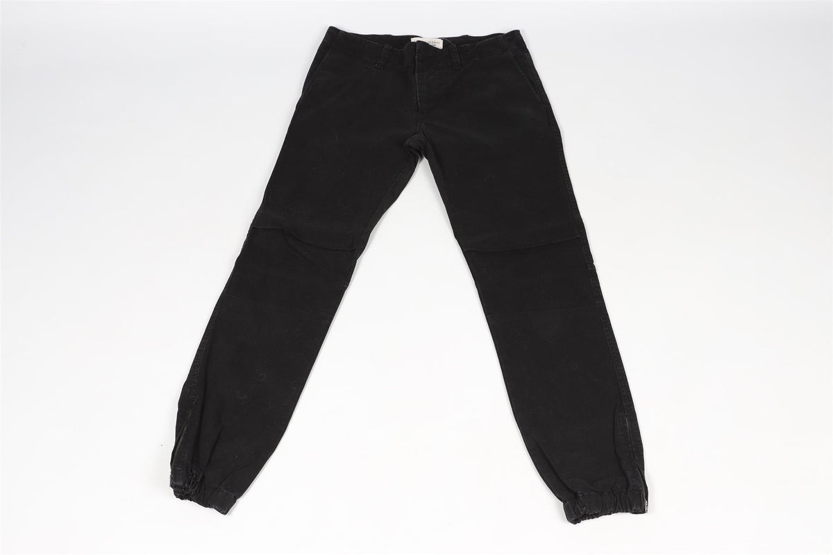 NILI LOTAN BLACK COTTON BLEND TAPERED PANTS US 0 UK 4