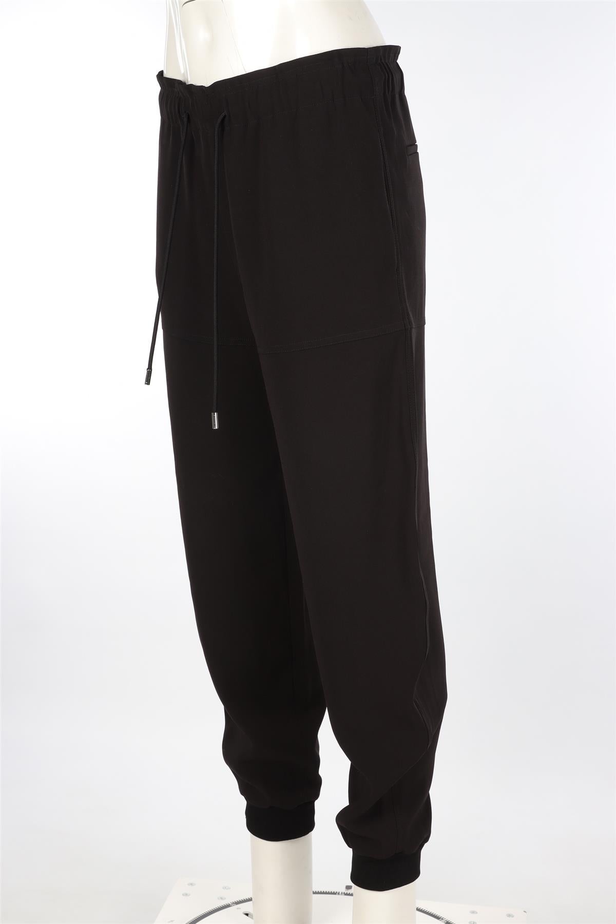CHLOÉ BLACK WOVEN TAPERED PANTS FR 36 UK 8