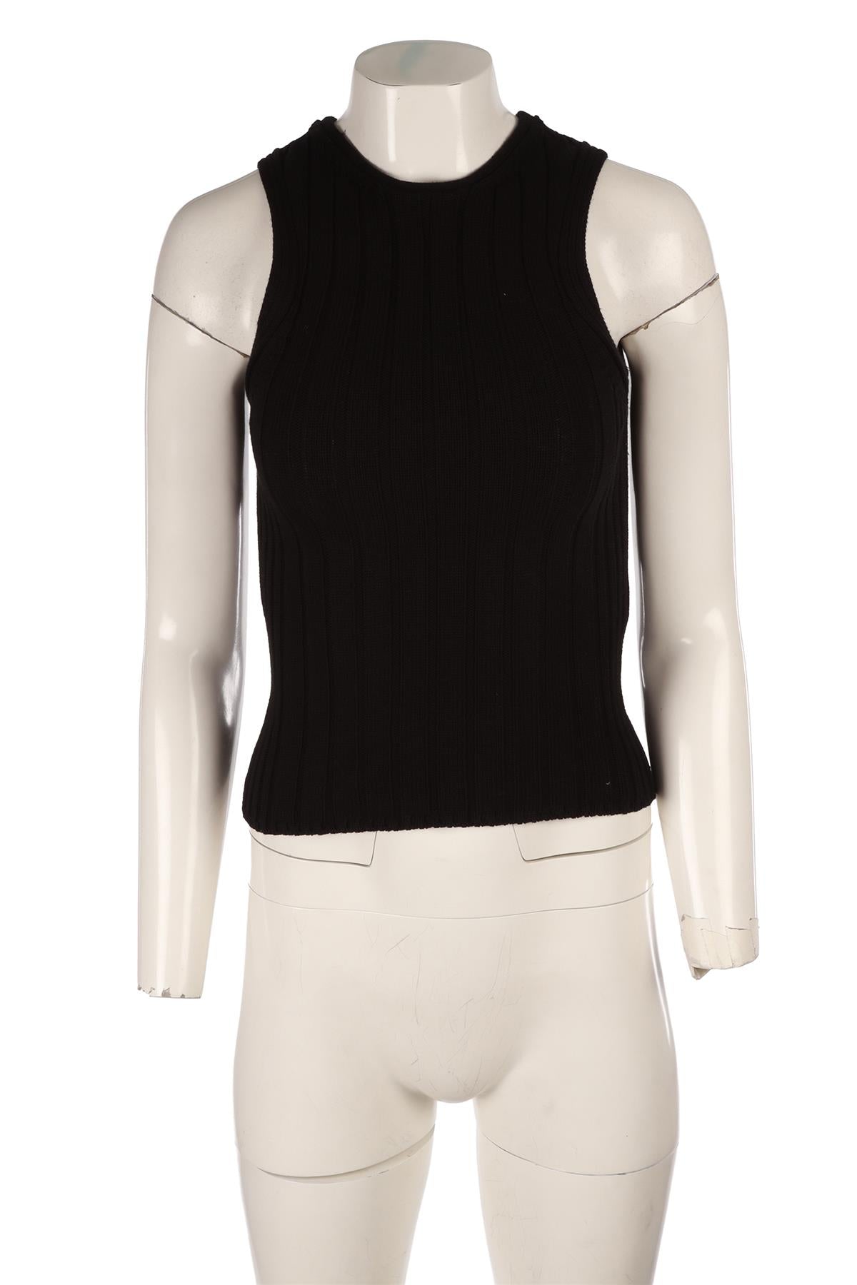 KHAITE BLACK COTTON TOP XSMALL