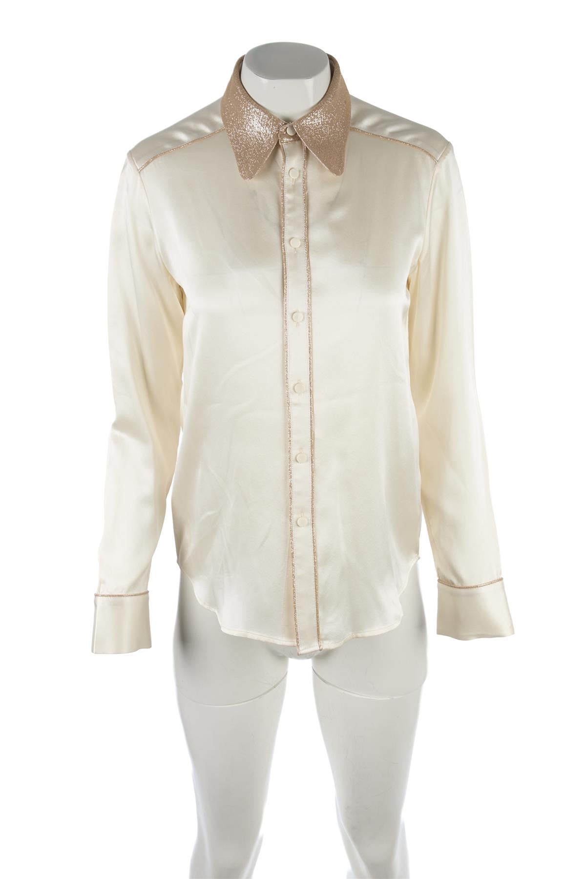 BELLA FREUD IVORY SILK SHIRT UK 8