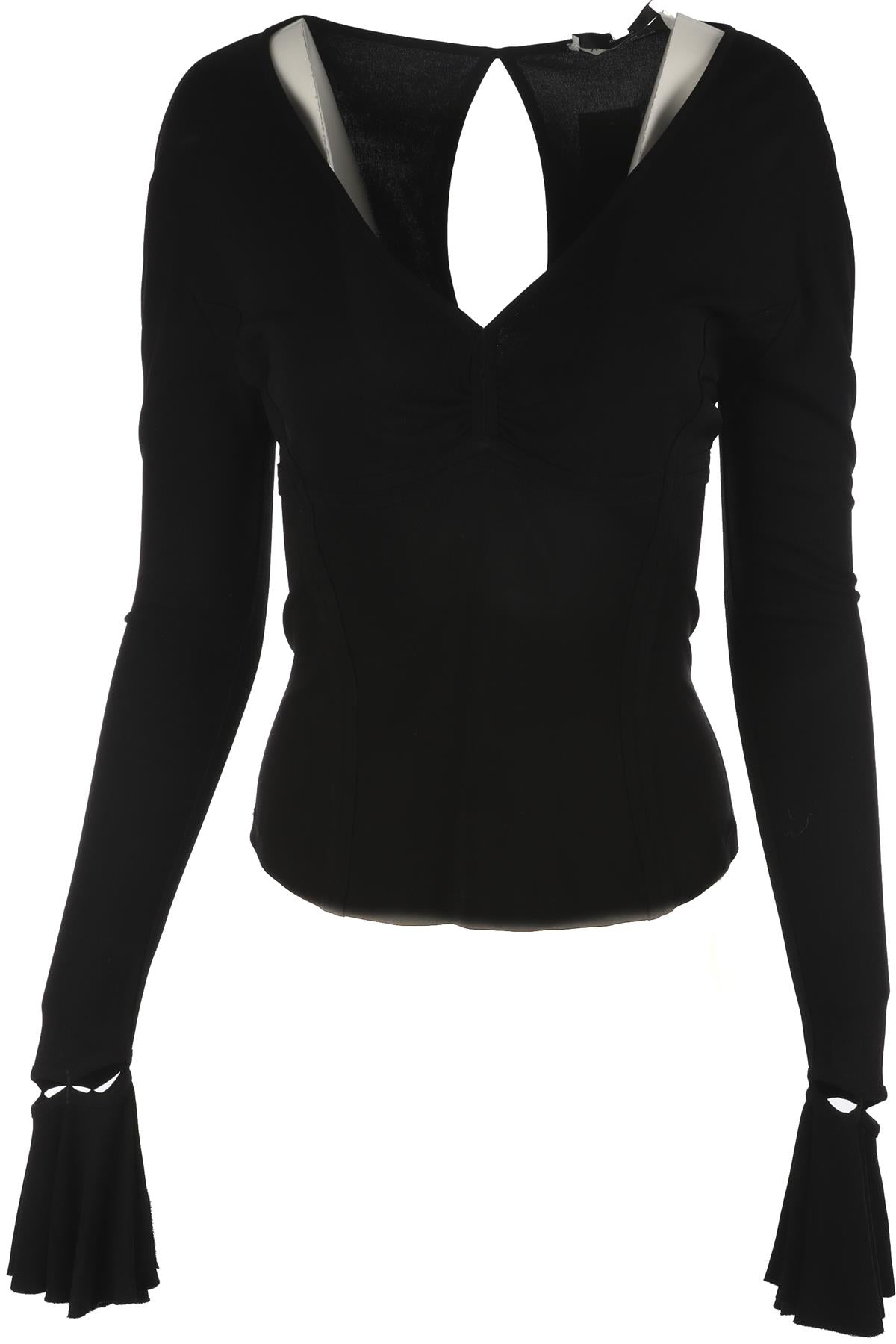 YVES SAINT LAURENT RIVE GAUCHE BLACK JERSEY TOP SMALL