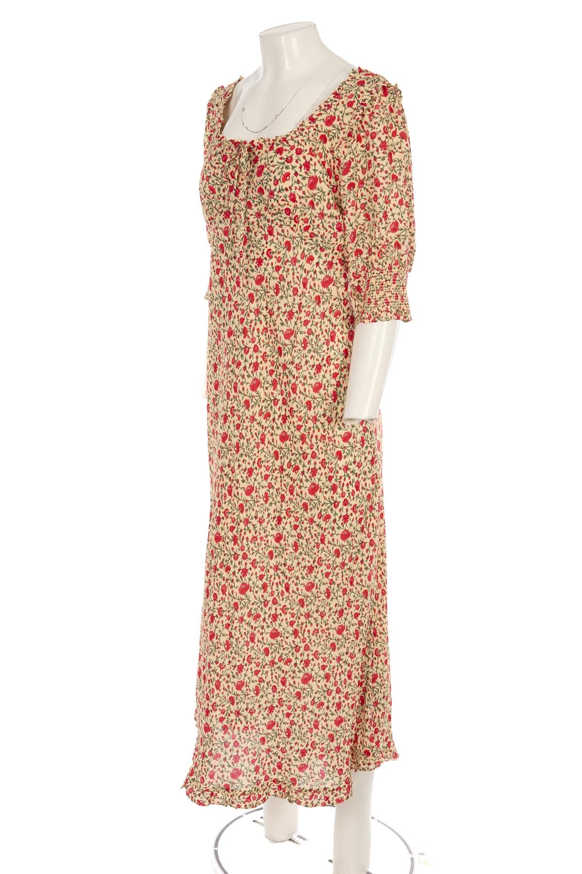 RIXO MULTI CREPE MAXI DRESS LARGE