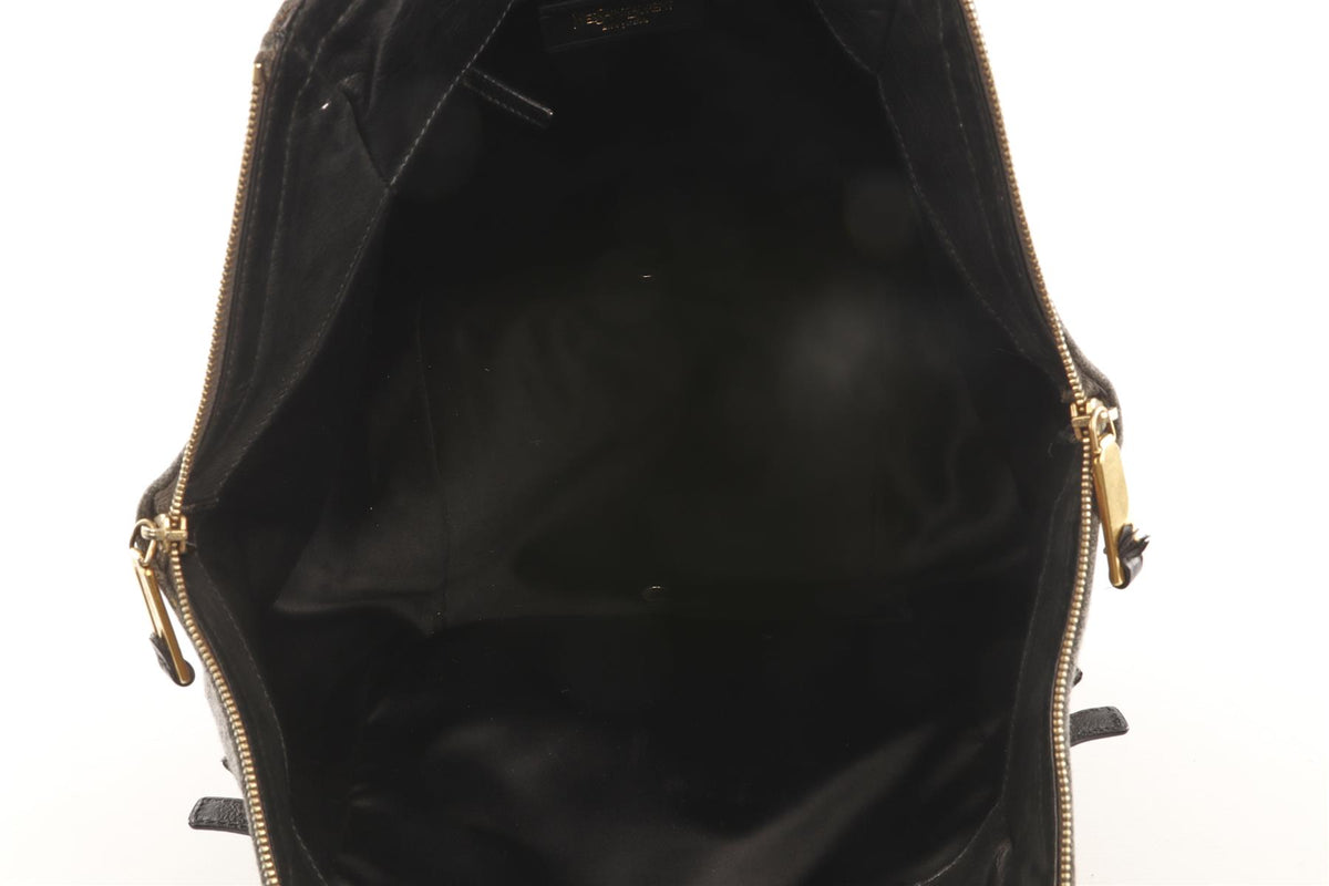 YVES SAINT LAURENT GREY DOWNTOWN FELT TOTE BAG