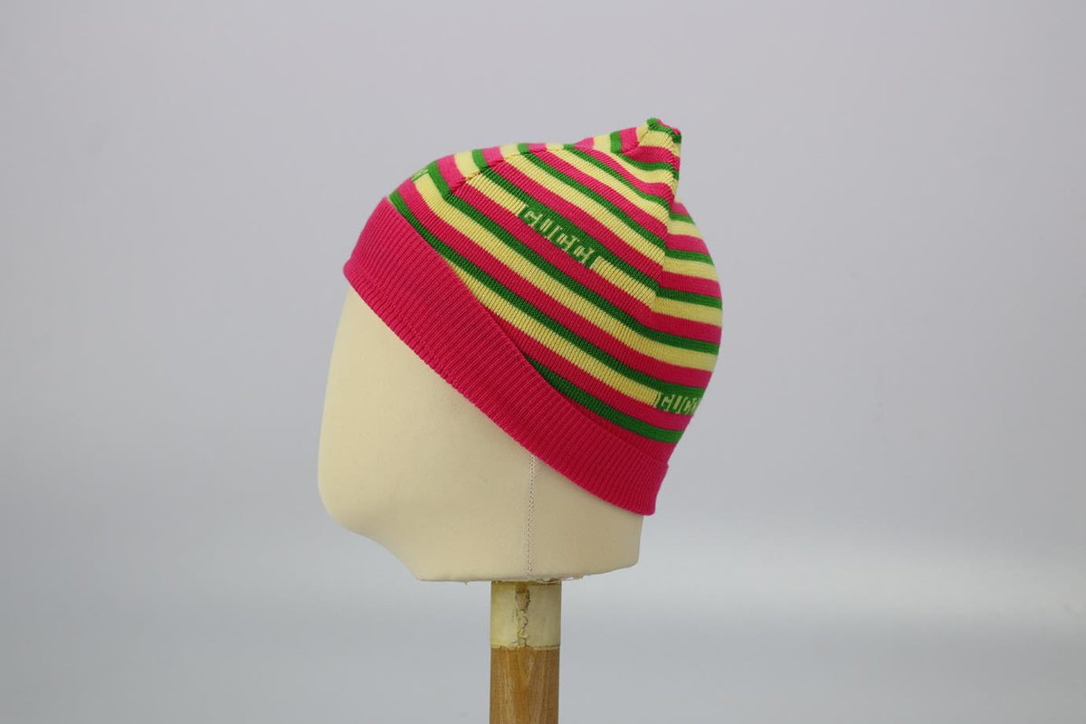 GUCCI BABY GIRLS STRIPED WOOL BEANIE LARGE