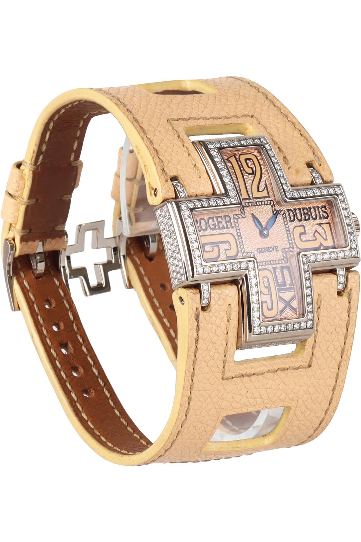 ROGER DUBUIS FOLLOW ME 18K WHITE GOLD AND DIAMOND WATCH