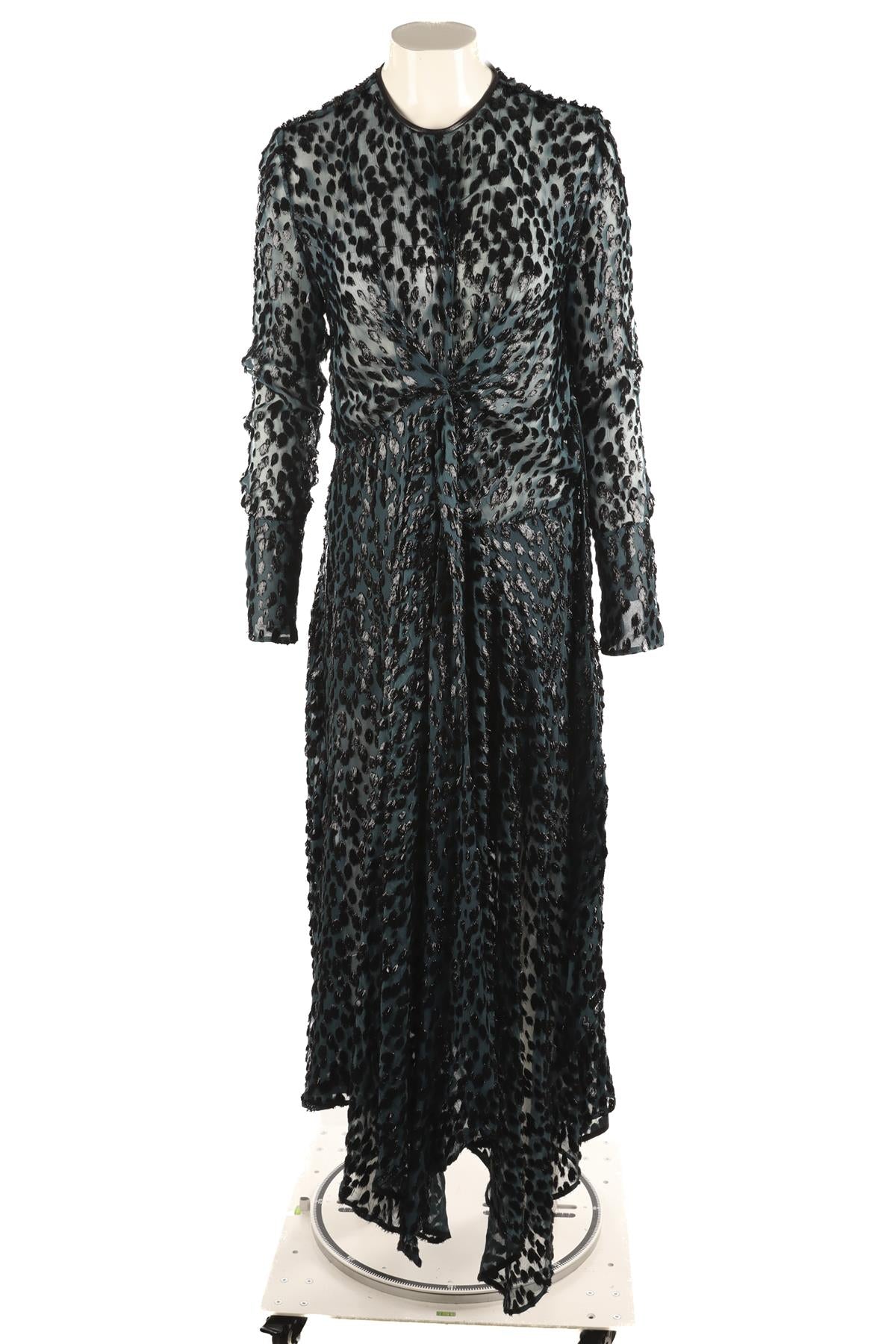 PETAR PETROV BLUE DEVORE MAXI DRESS FR 36 UK 8
