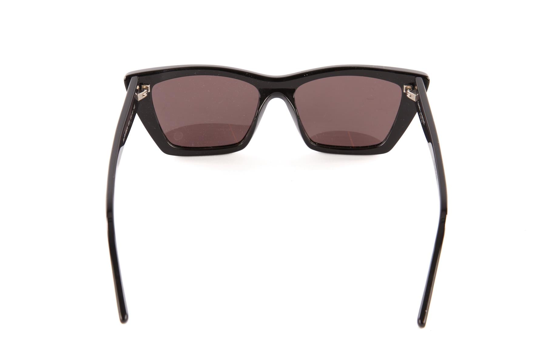 SAINT LAURENT BLACK CAT EYE ACETATE SUNGLASSES