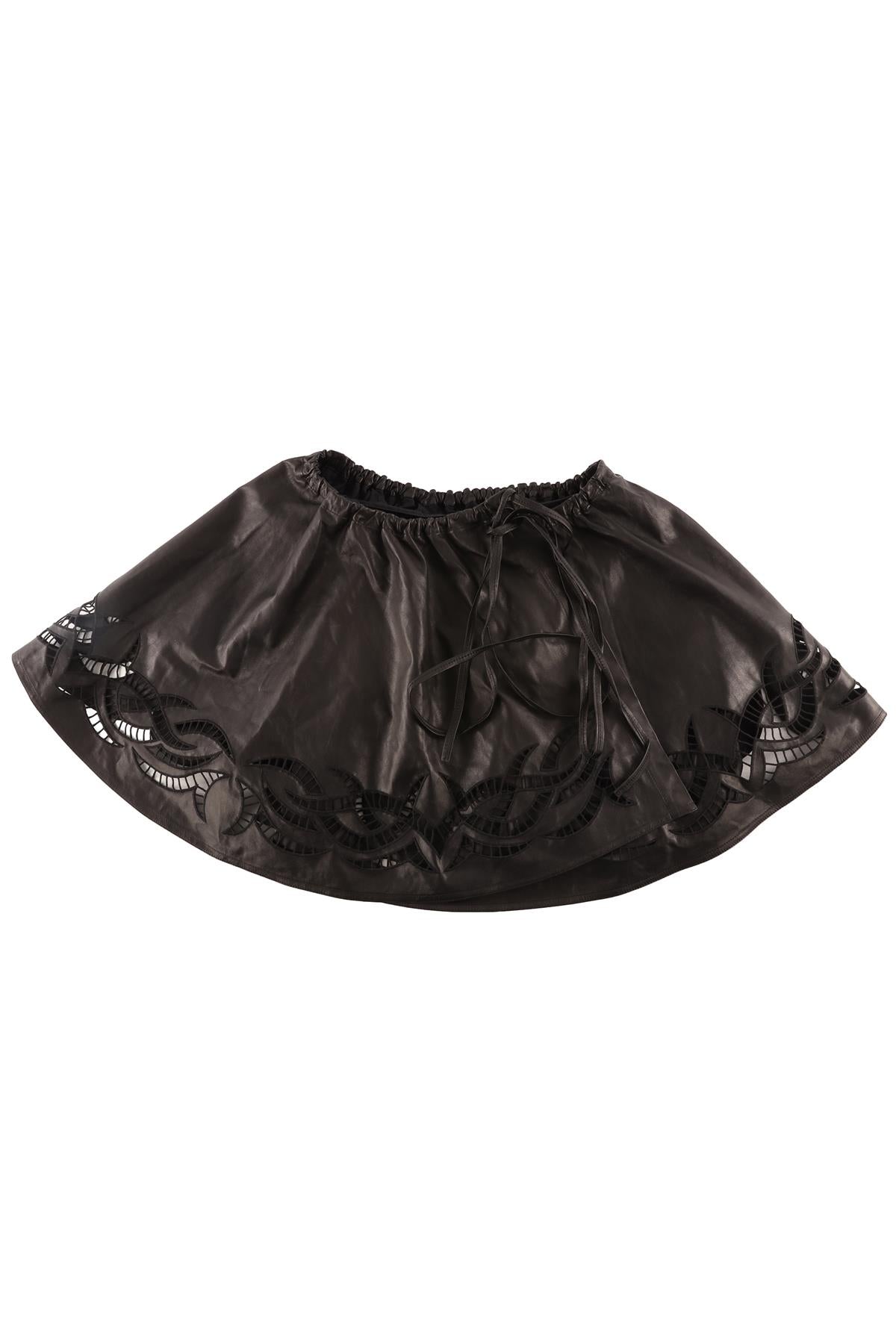 ALEXANDER WANG BLACK LEATHER MINI SKIRT US 0 UK 4