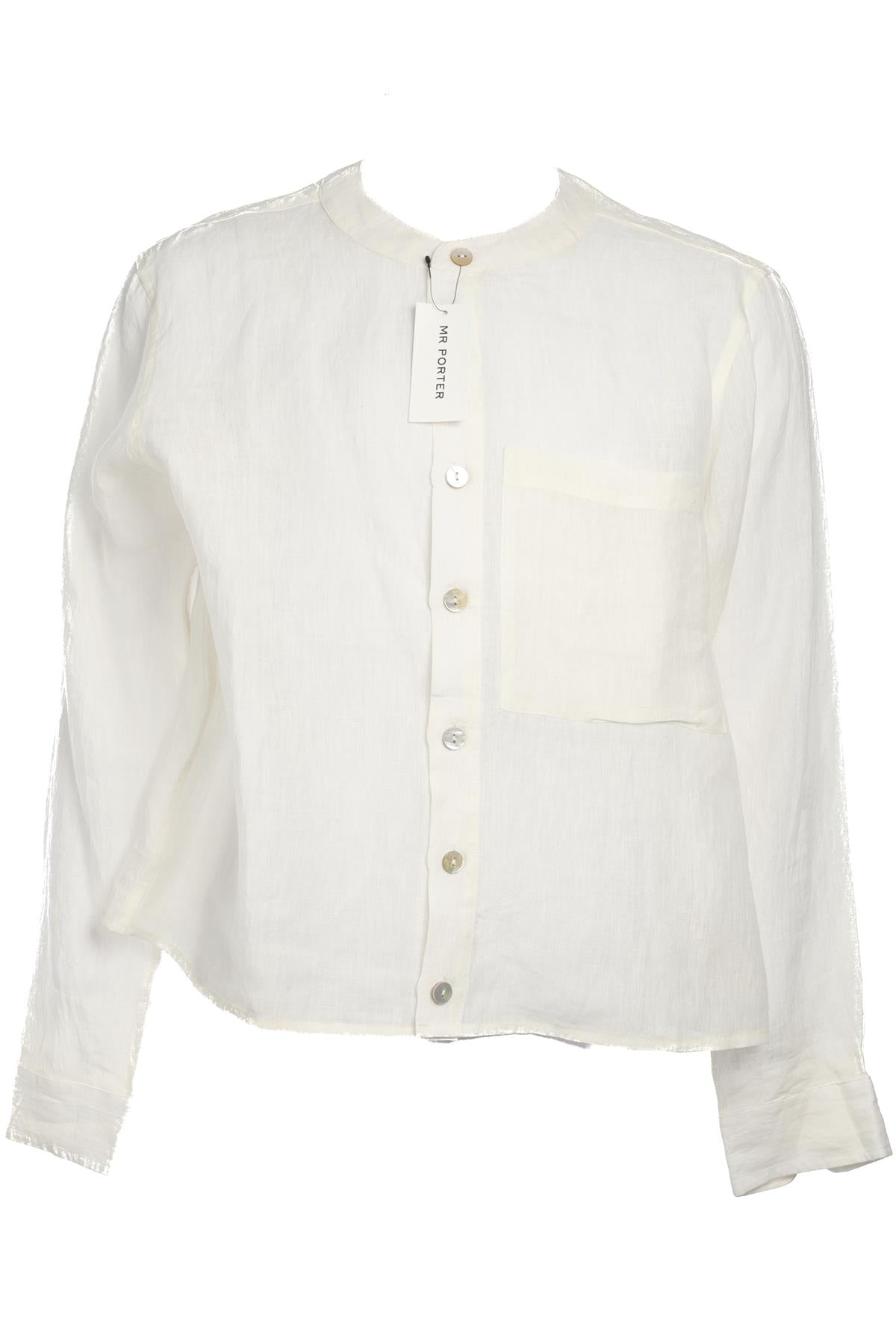 KARTICK RESEARCH WHITE MENS LINEN SHIRT MEDIUM