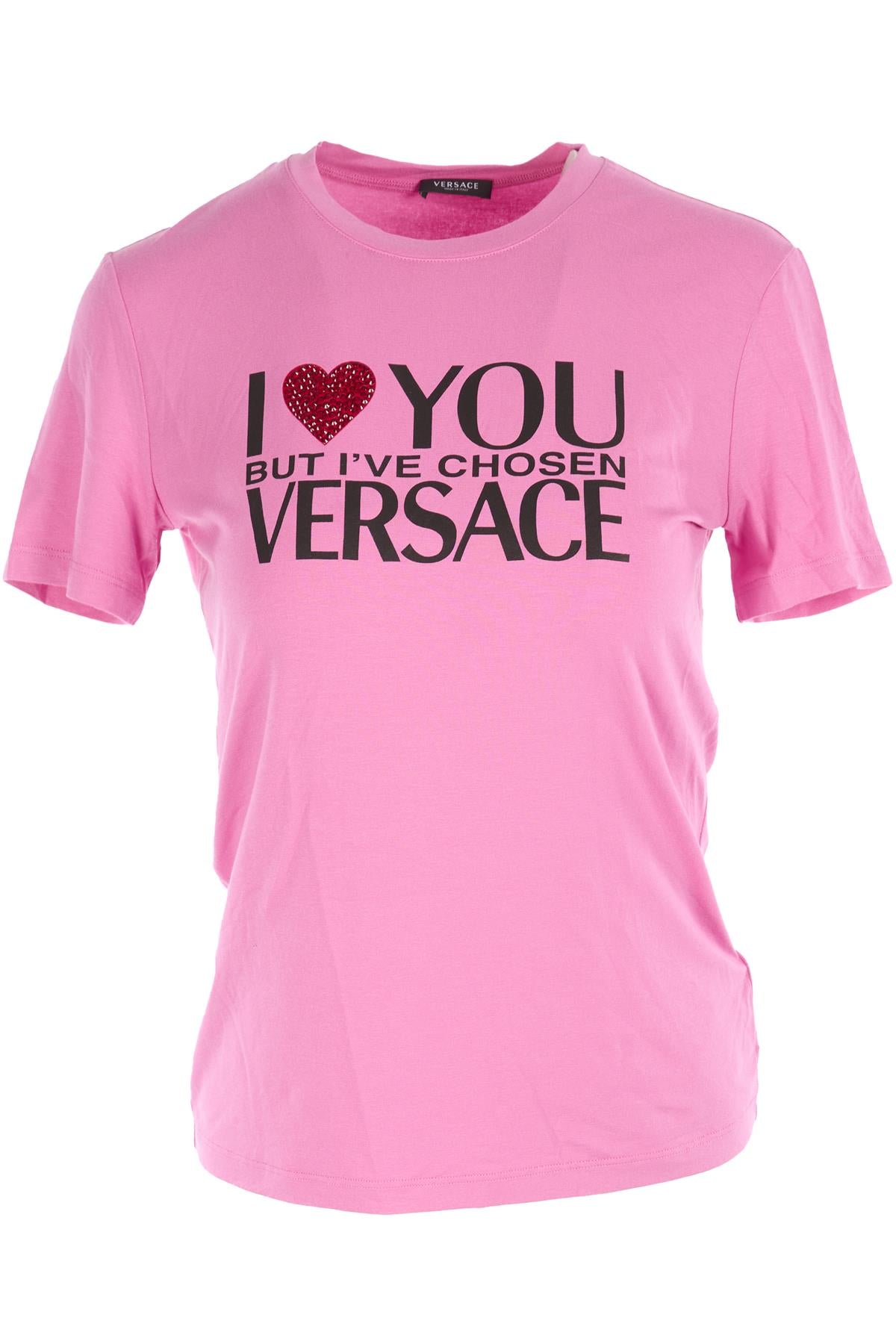 VERSACE PINK JERSEY T-SHIRT IT 42 UK 10