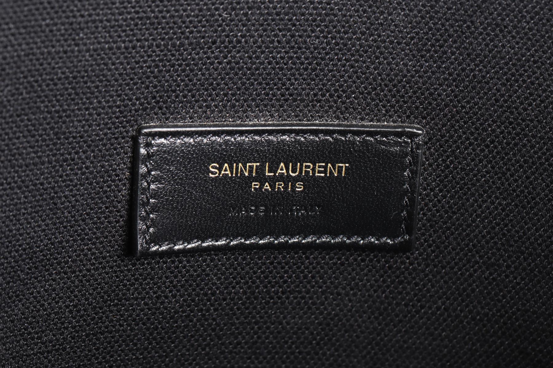 SAINT LAURENT BLACK WICKER BASKET BAG