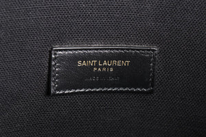 SAINT LAURENT BLACK WICKER BASKET BAG