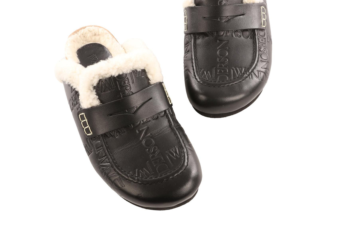 JW ANDERSON BLACK LEATHER MULES EU 38 UK 5