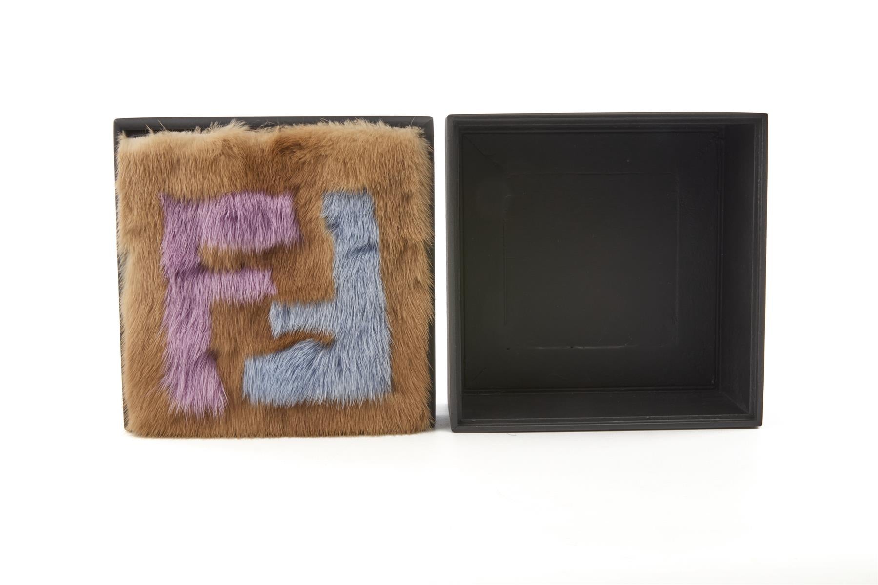 FENDI BLACK MINK FUR TRINKET BOX