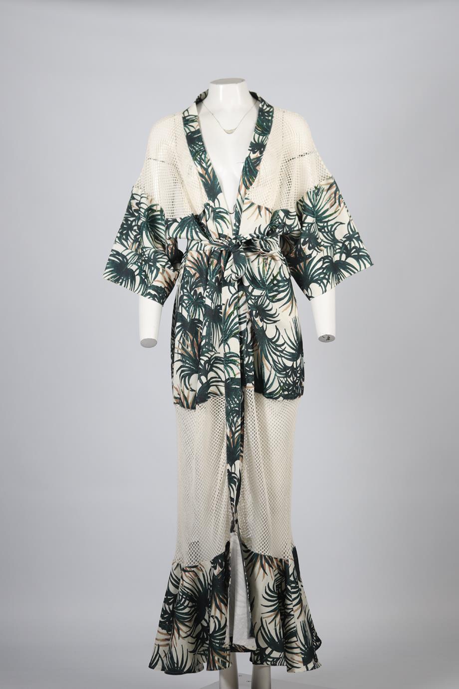 PATBO BELTED COTTON BLEND ROBE US 0 UK 4