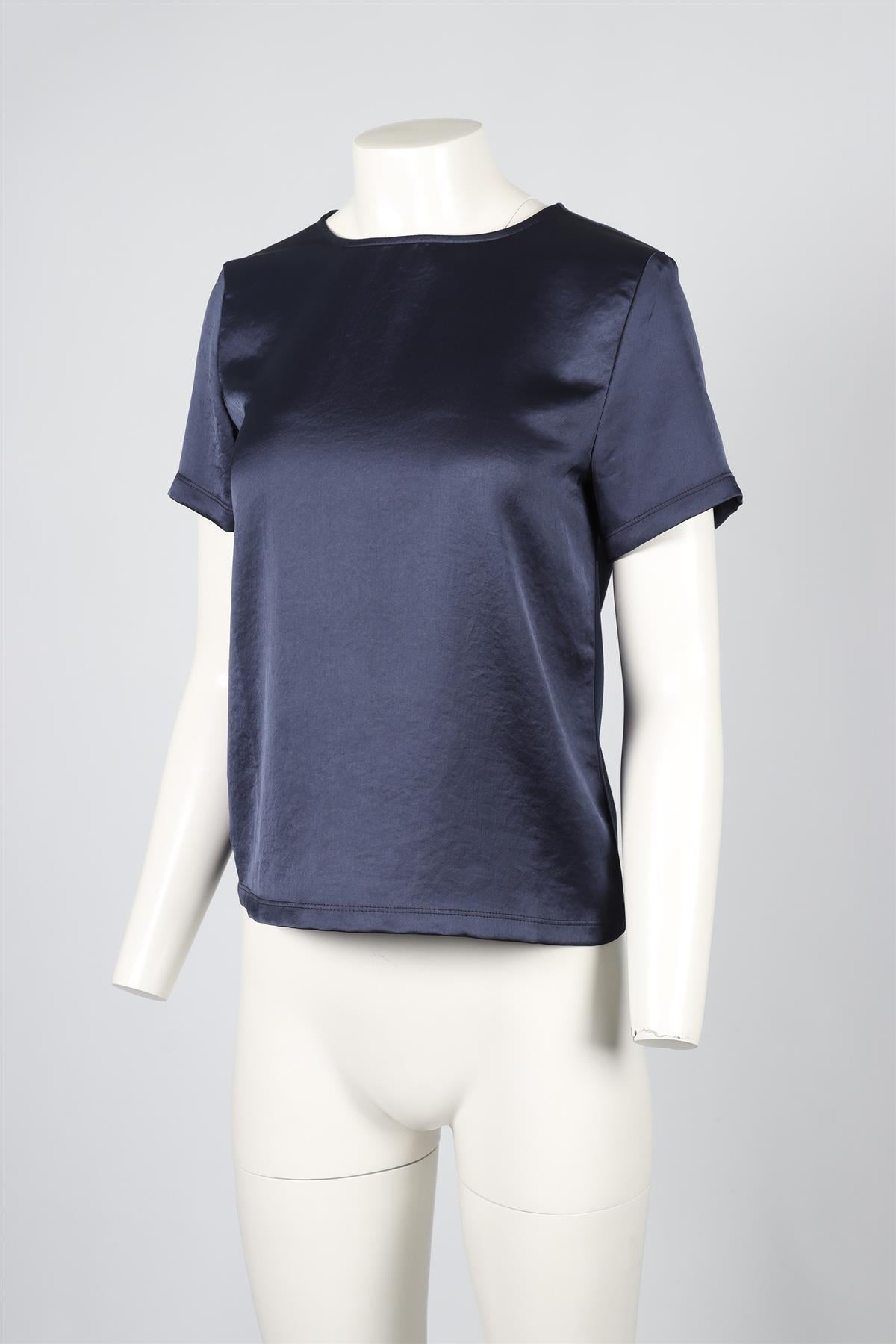 WEEKEND MAX MARA NAVY SATIN TOP SMALL