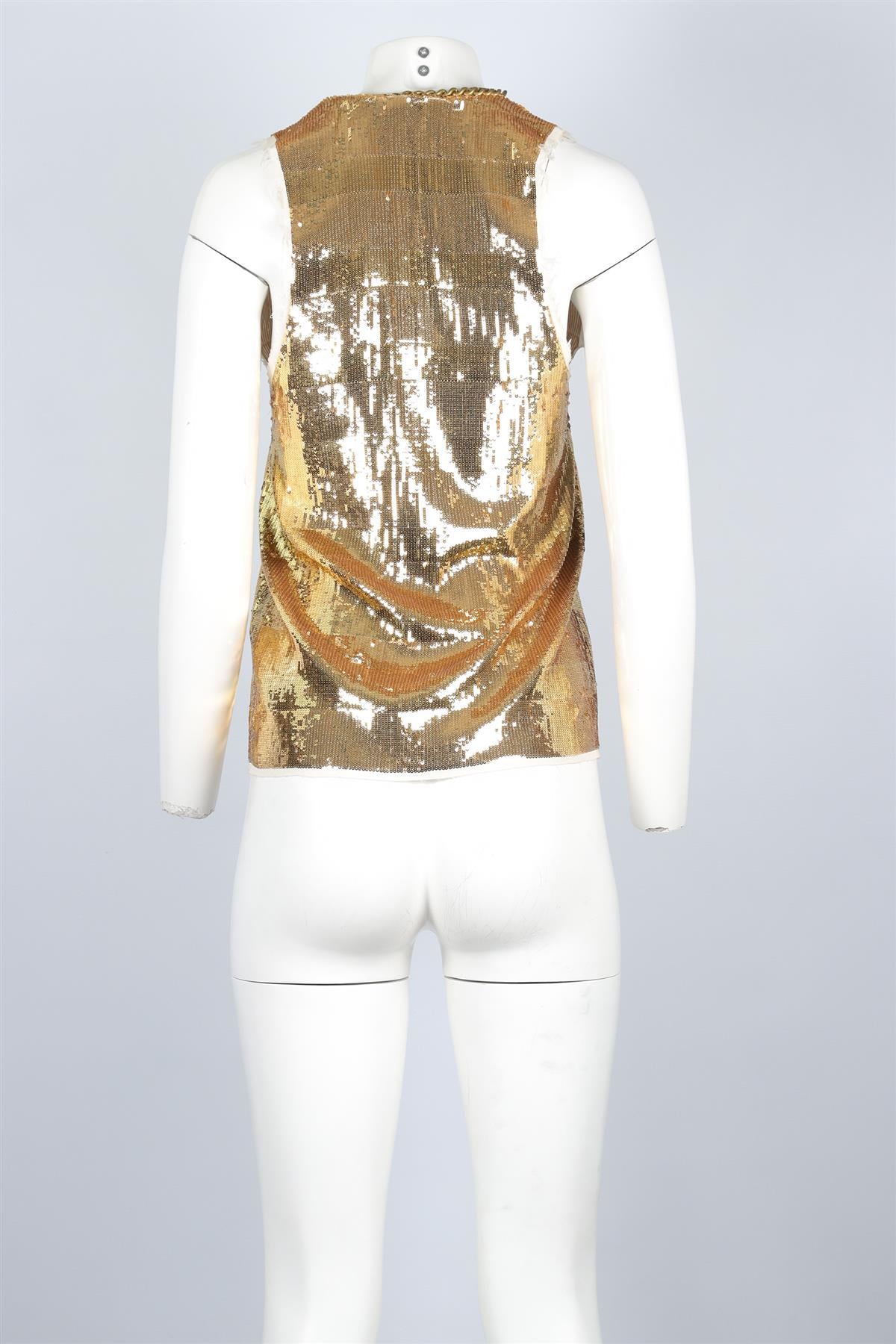 BALMAIN GOLD SEQUIN TOP FR 34 UK 6