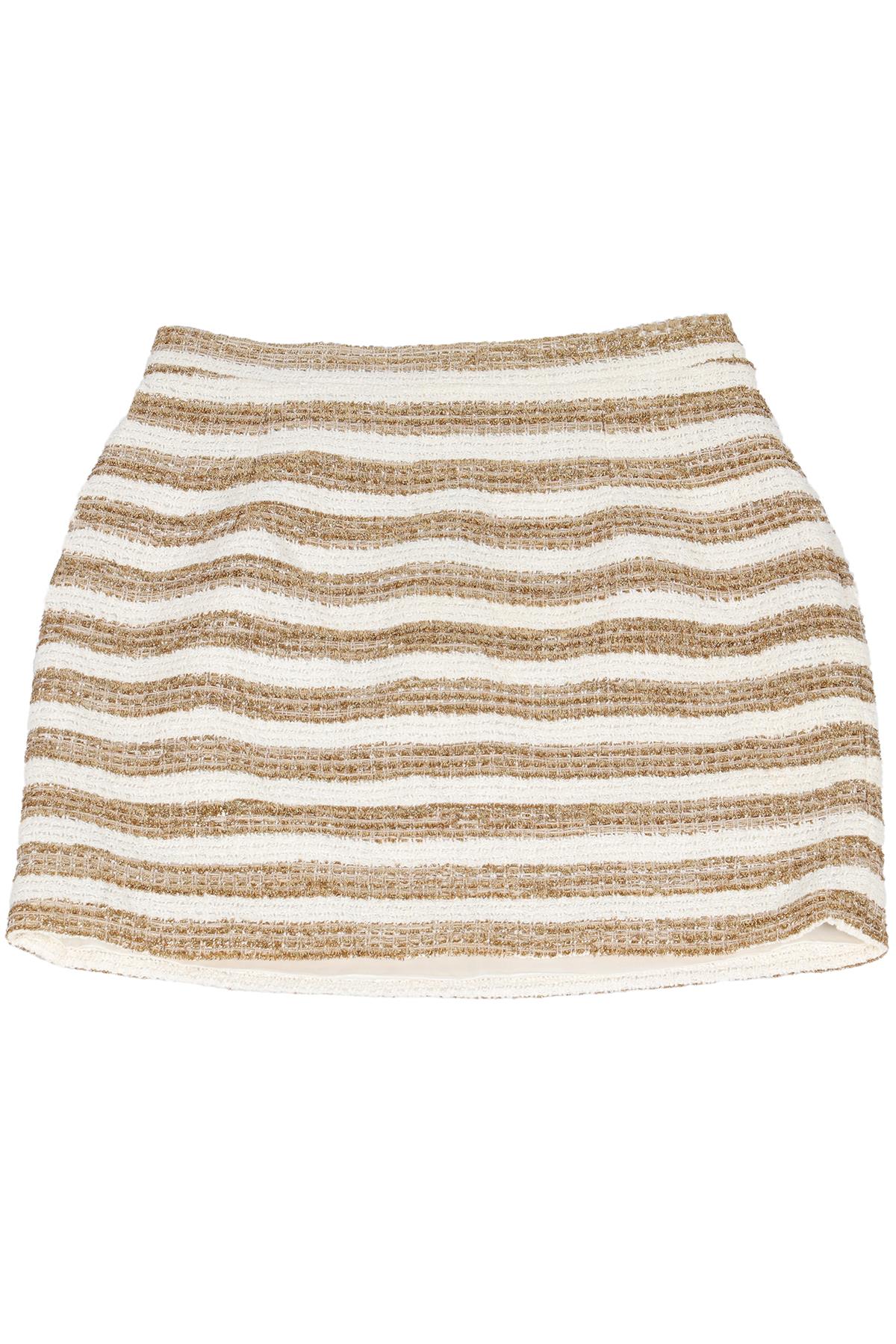 ALESSANDRA RICH GOLD AND WHITE COTTON MINI SKIRT IT 38 UK 6