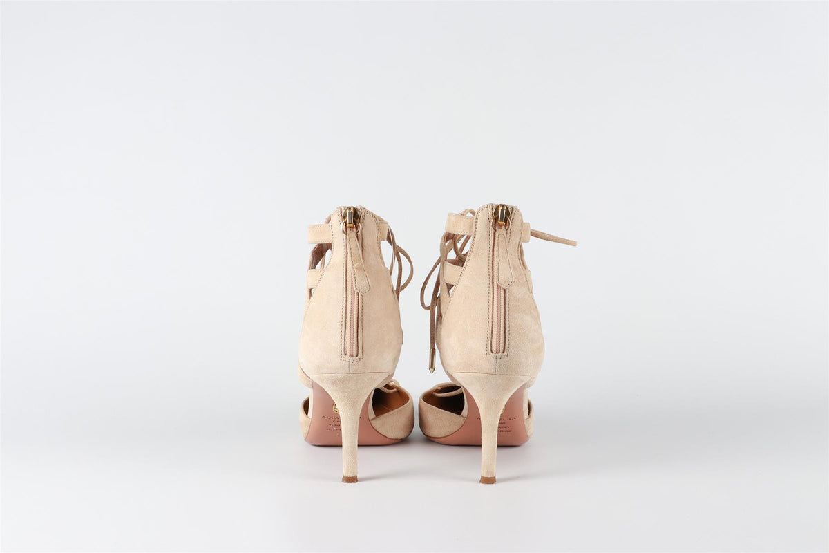 AQUAZZURA BEIGE SUEDE PUMPS EU 38 UK 5 US 8
