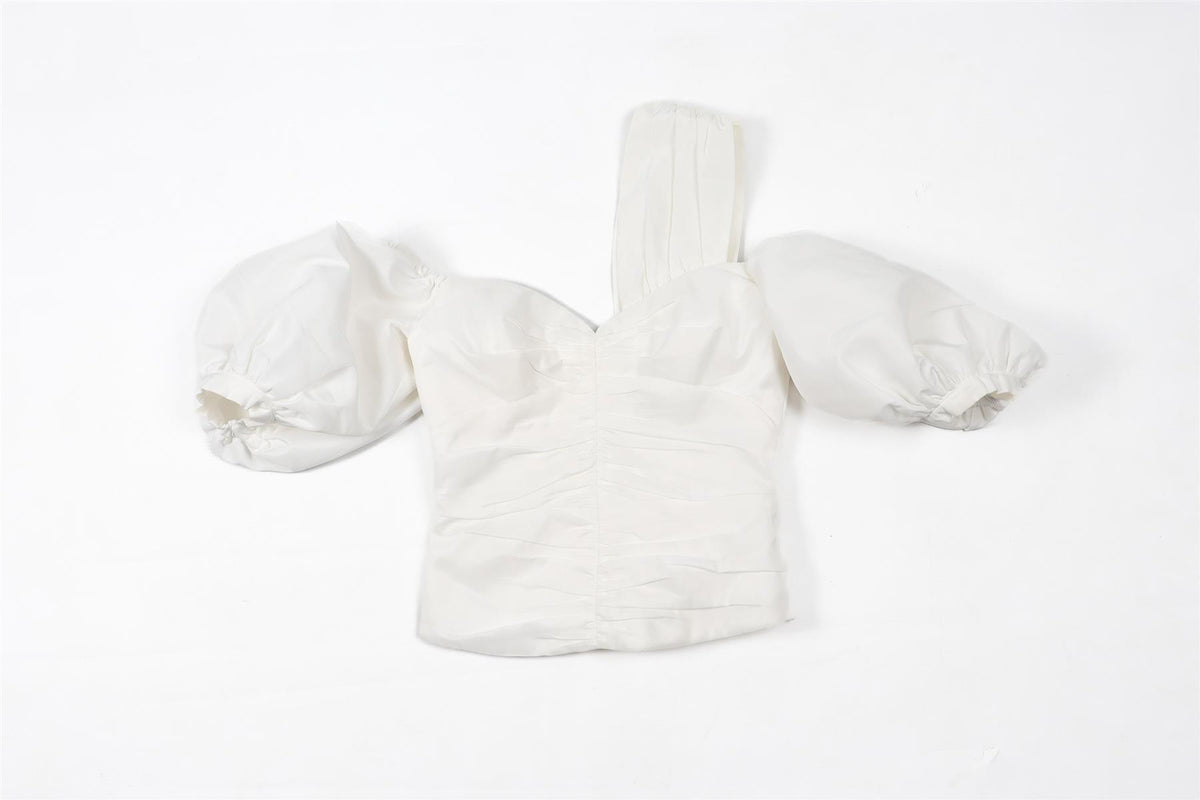 SELF-PORTRAIT WHITE TAFFETA TOP UK 6