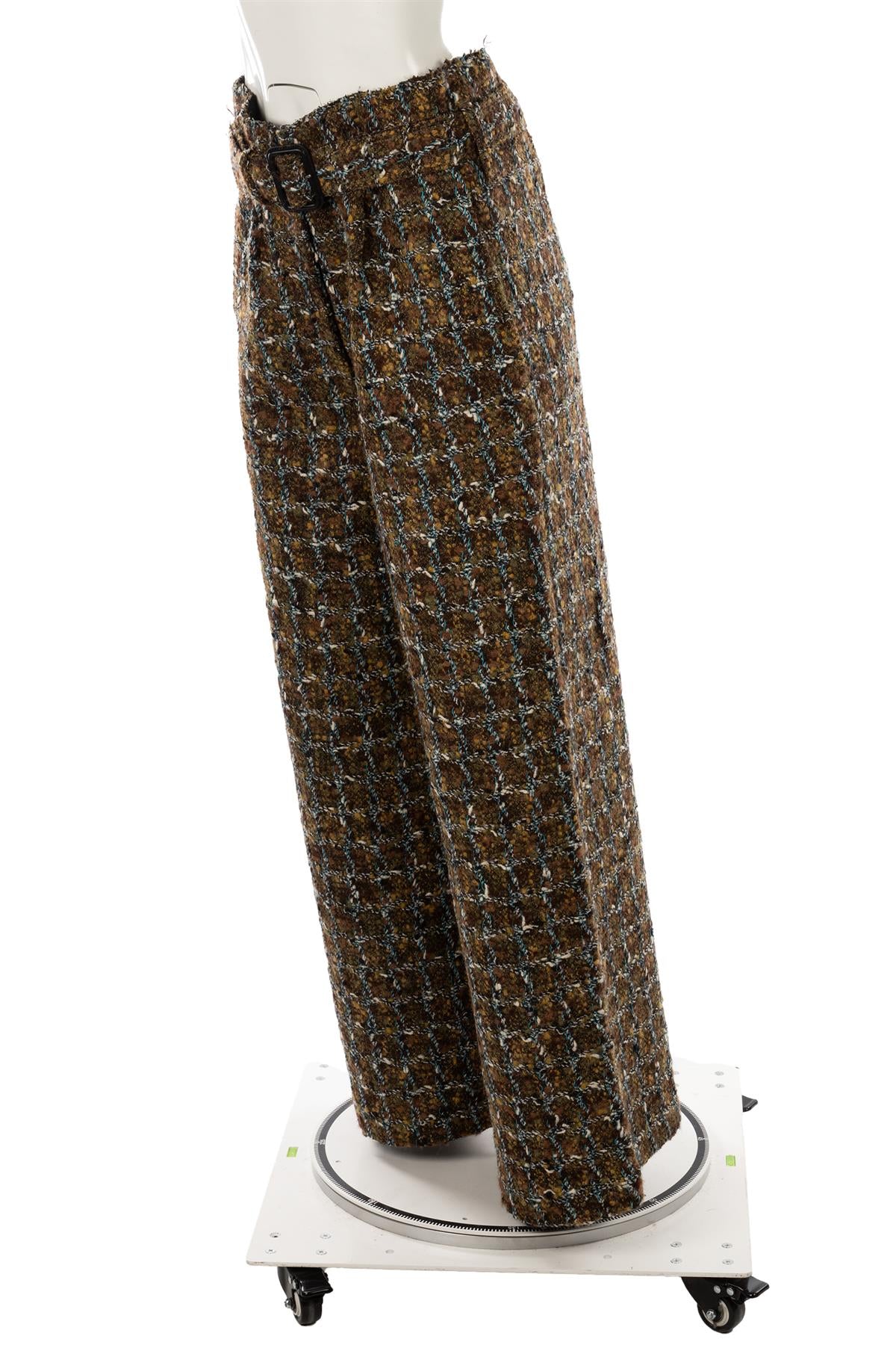 JOSEPH GREEN WOOL WIDE LEG PANTS FR 36 UK 8