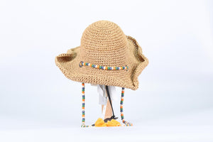 PALM ANGELS EMBROIDERED RAFFIA HAT ONE SIZE