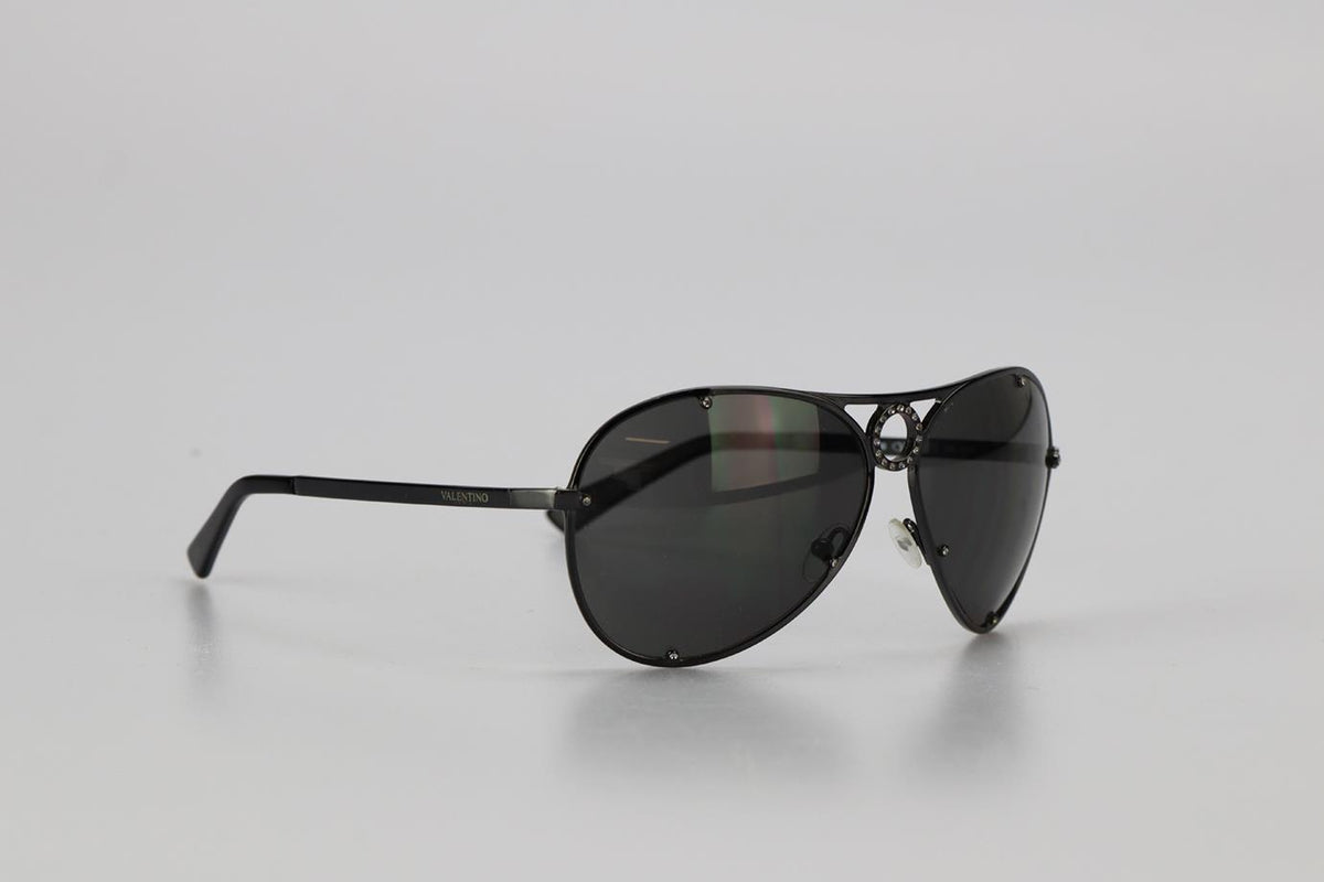 VALENTINO GARAVANI GUNMETAL TONE SUNGLASSES