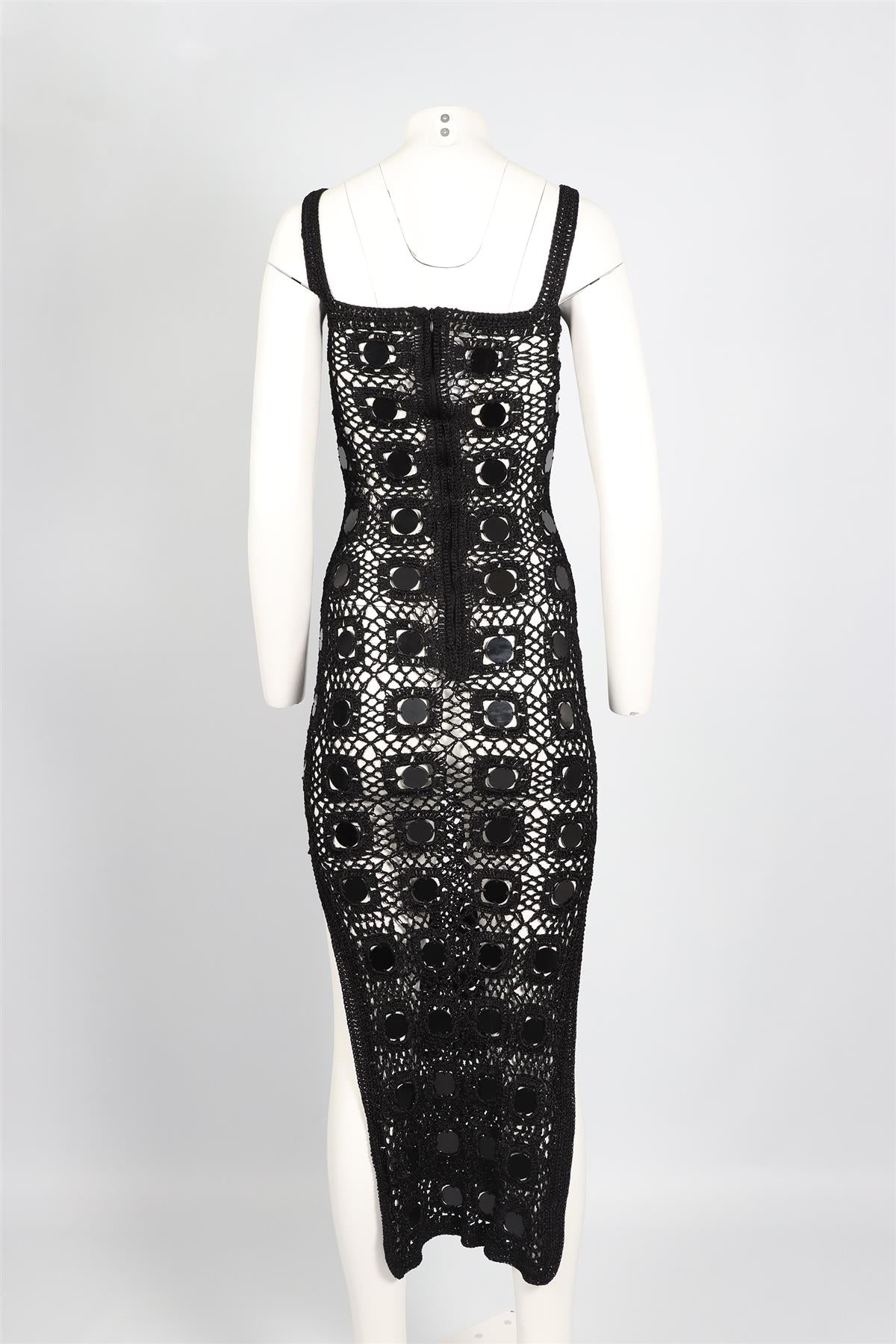 alix pinho crochet dress ALIX PINHO BLACK CROCHET MAXI DRESS XSMALL