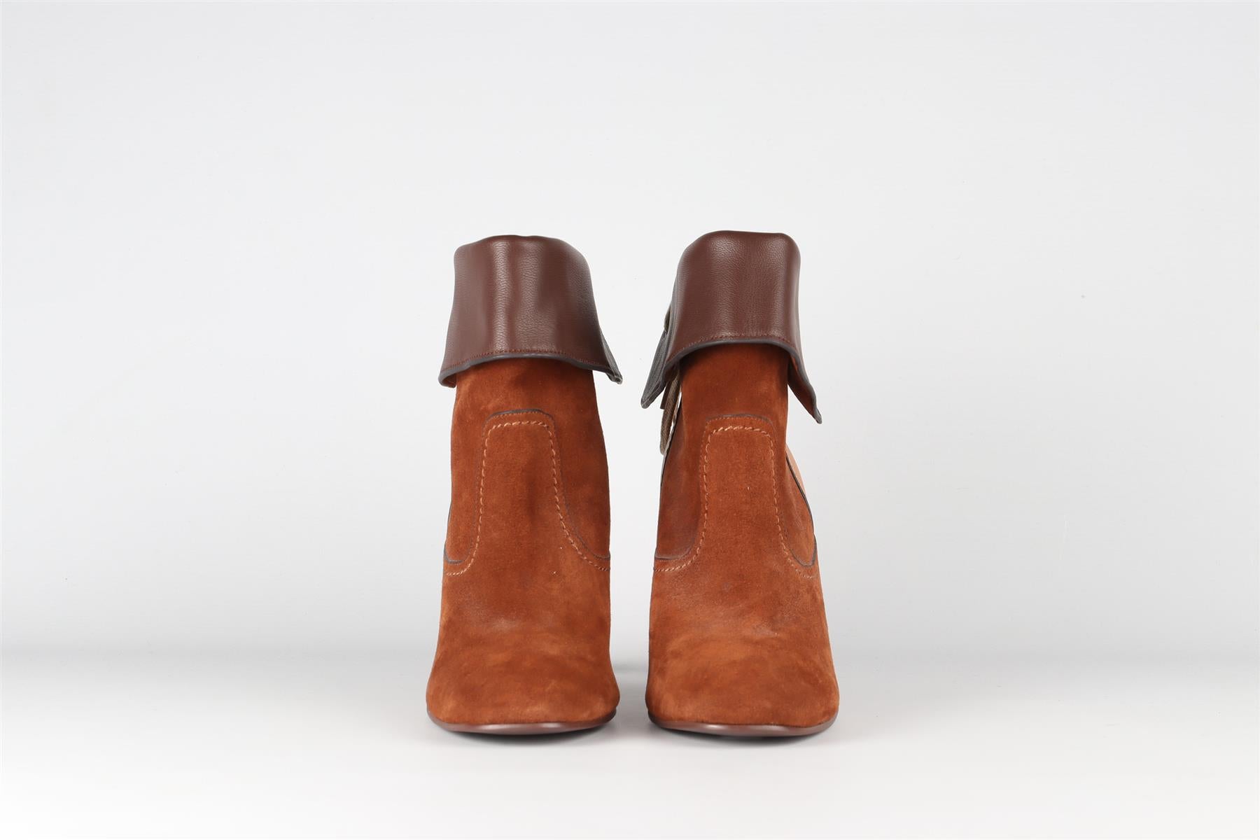 SEE BY CHLOÉ BROWN SUEDE ANKLE BOOTS EU 40 UK 7 US 10