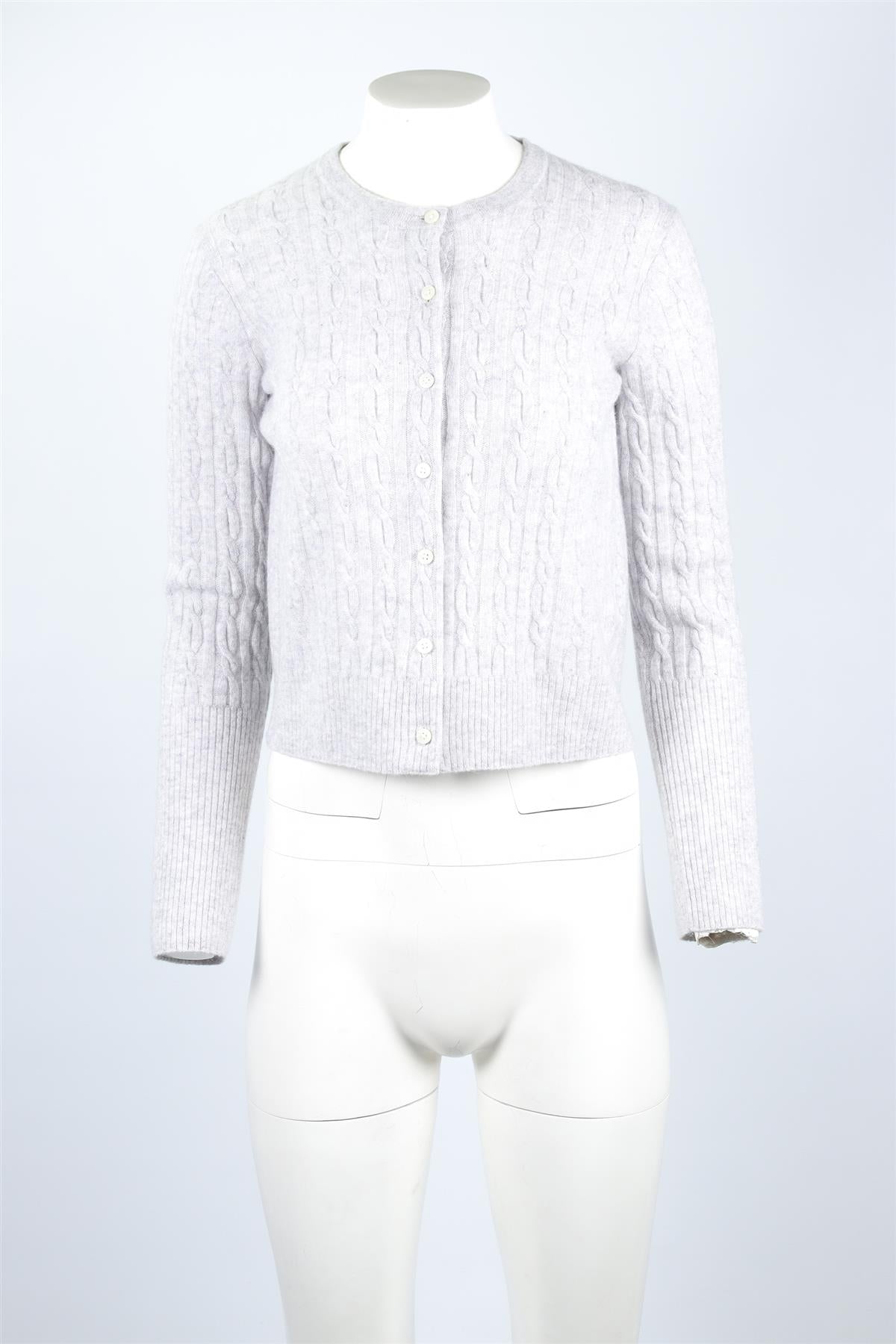 GUEST IN RESIDENCE GREY CASHMERE CARDIGAN SMALL