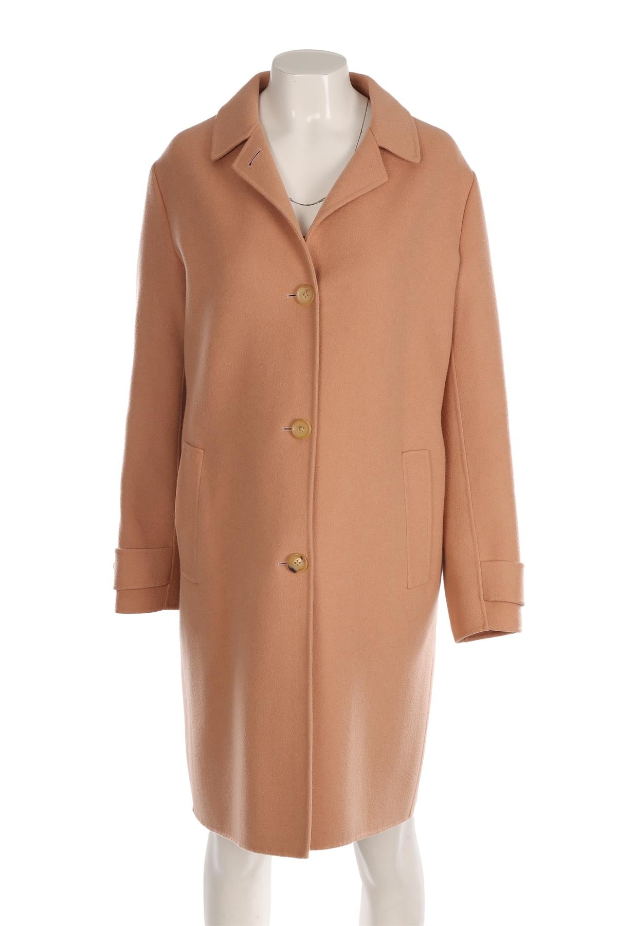BOTTEGA VENETA TAN CASHMERE COAT IT 44 UK 12