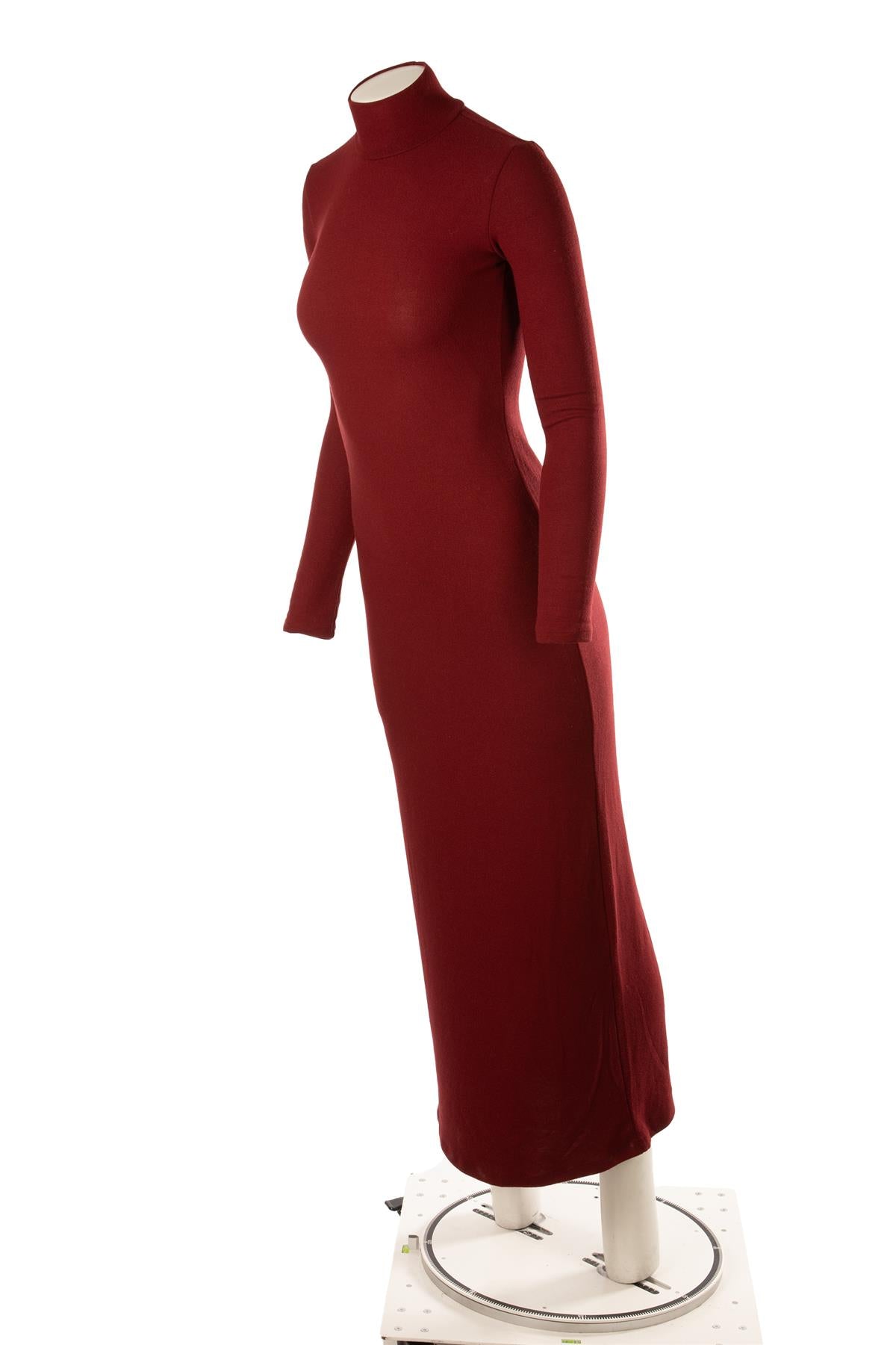 LESET RED JERSEY MAXI DRESS XSMALL