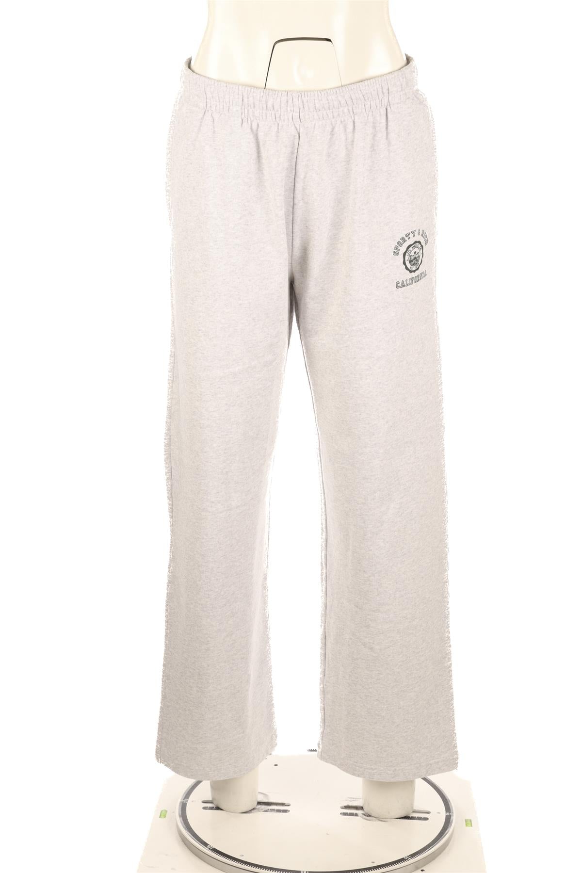 SPORTY & RICH GREY COTTON TRACK PANTS SMALL