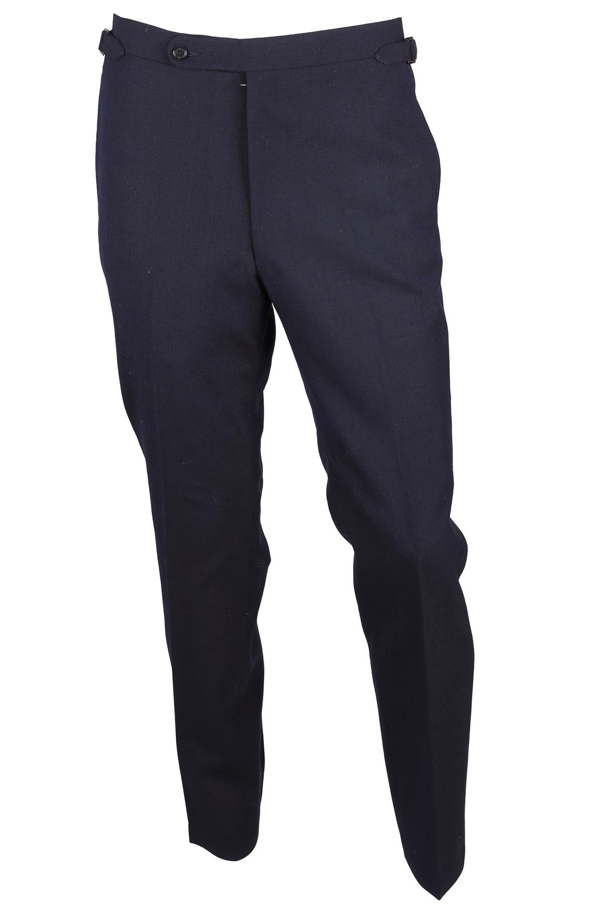 HUSBANDS NAVY MEN'S WOOL STRAIGHT LEG PANTS FR 40 UK/US WAIST 32
